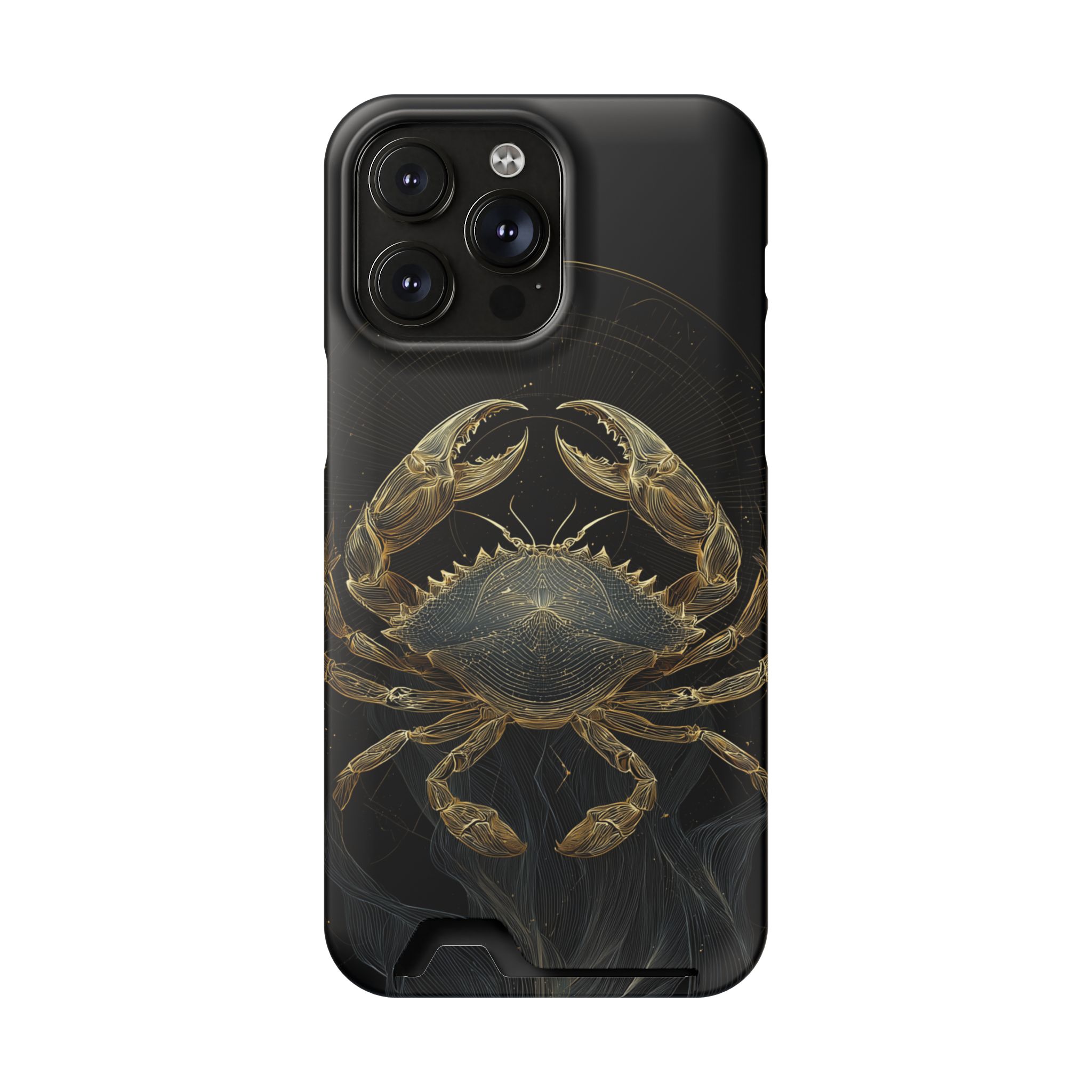 Cancer Zodiac Phone Case with Card Holder – Celestial Gold Crab - Image 92