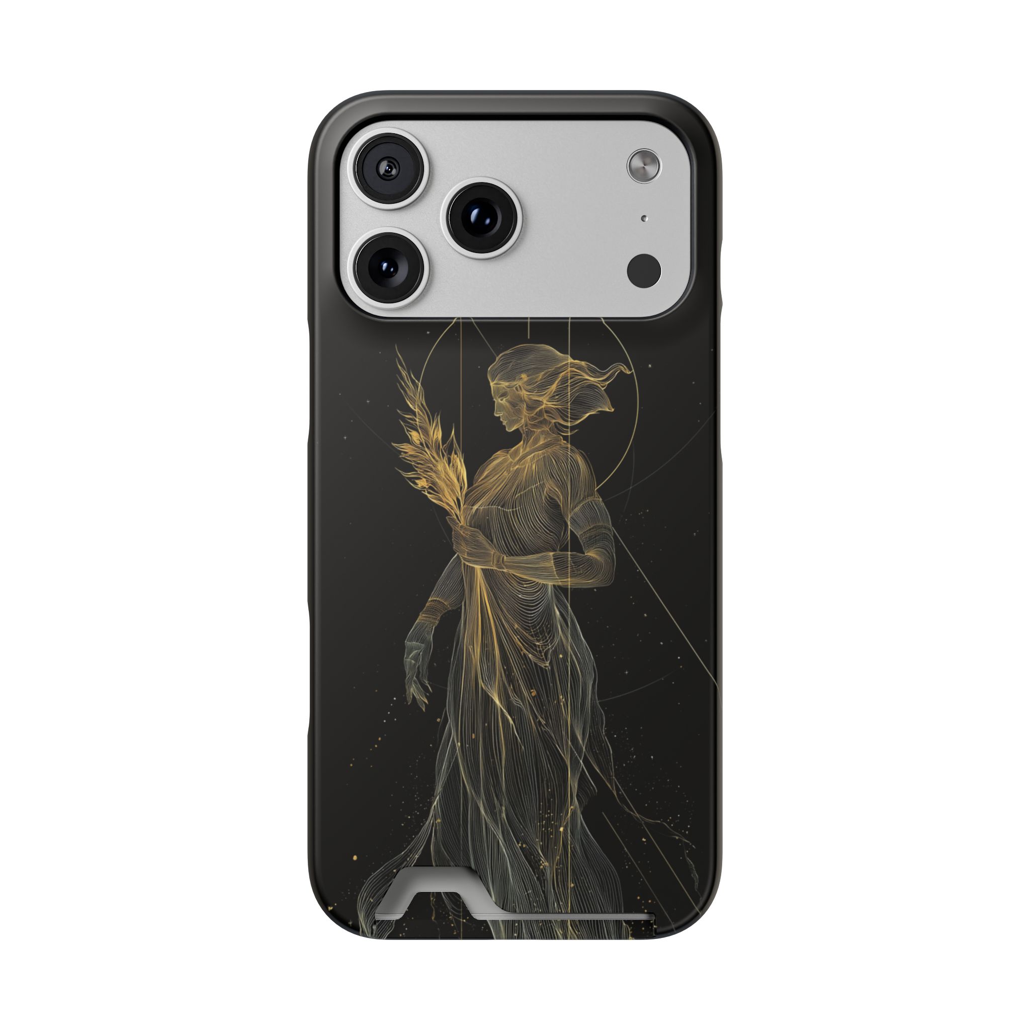 Virgo Zodiac Phone Case with Card Holder – Celestial Gold Maiden - Image 84