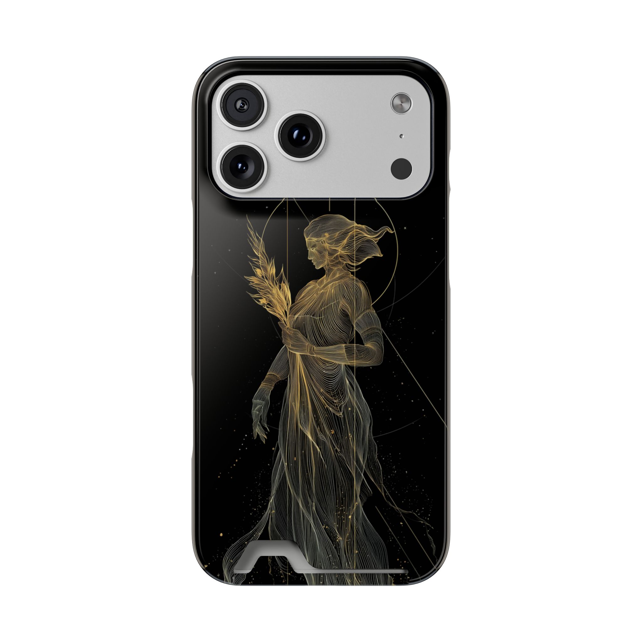 Virgo Zodiac Phone Case with Card Holder – Celestial Gold Maiden - Image 88