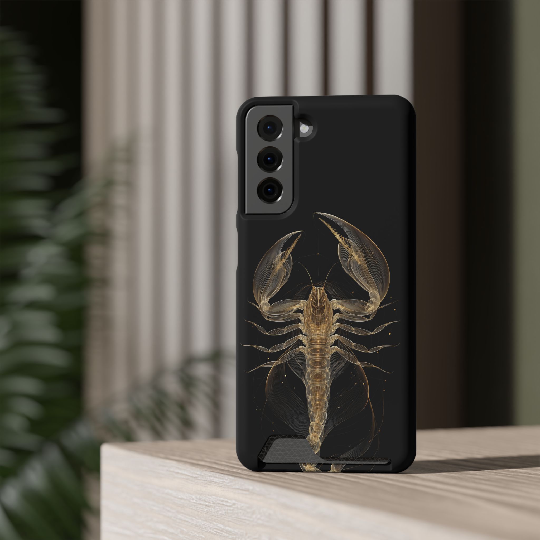 Scorpio Zodiac Phone Case with Card Holder – Celestial Gold Scorpion - Image 64