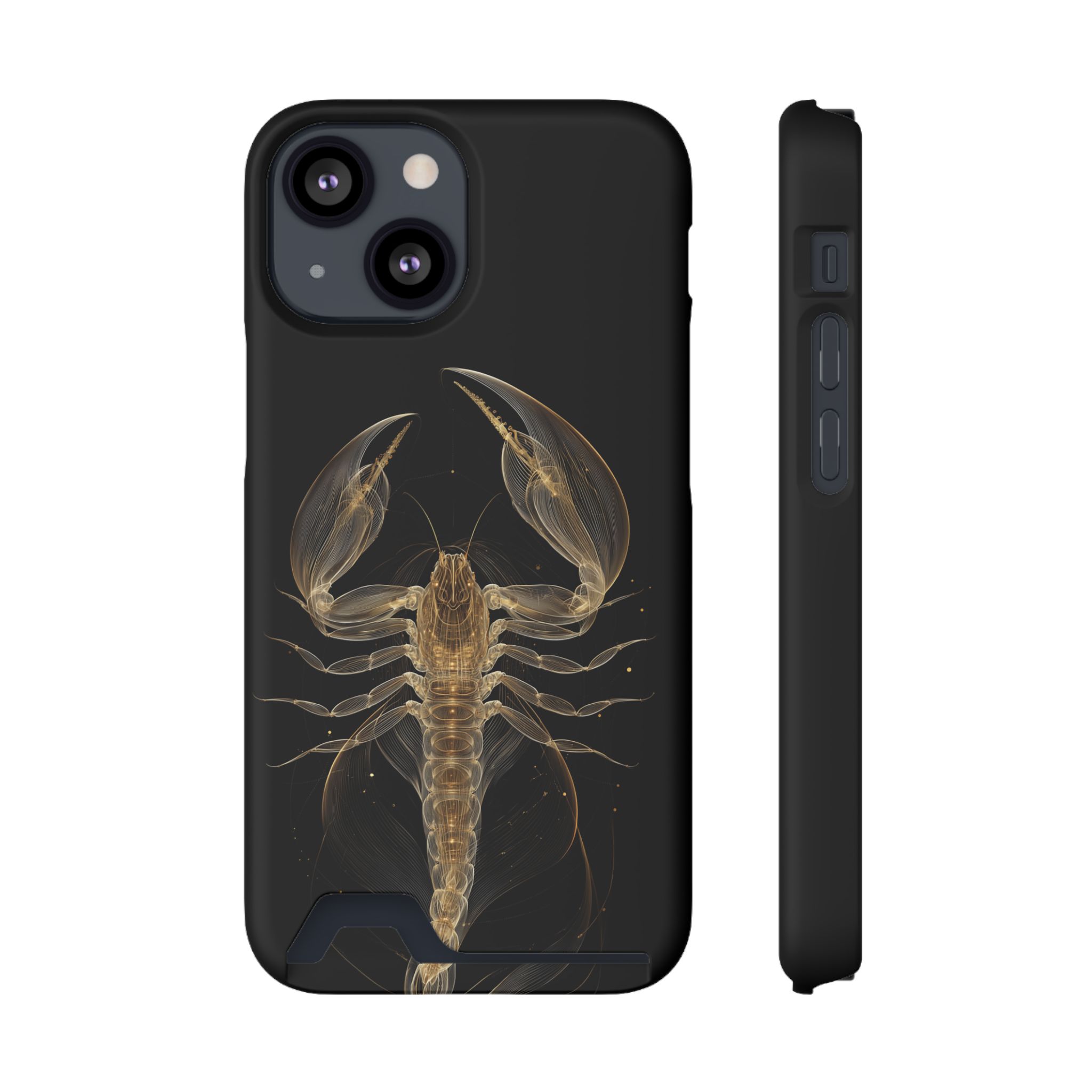 Scorpio Zodiac Phone Case with Card Holder – Celestial Gold Scorpion - Image 37