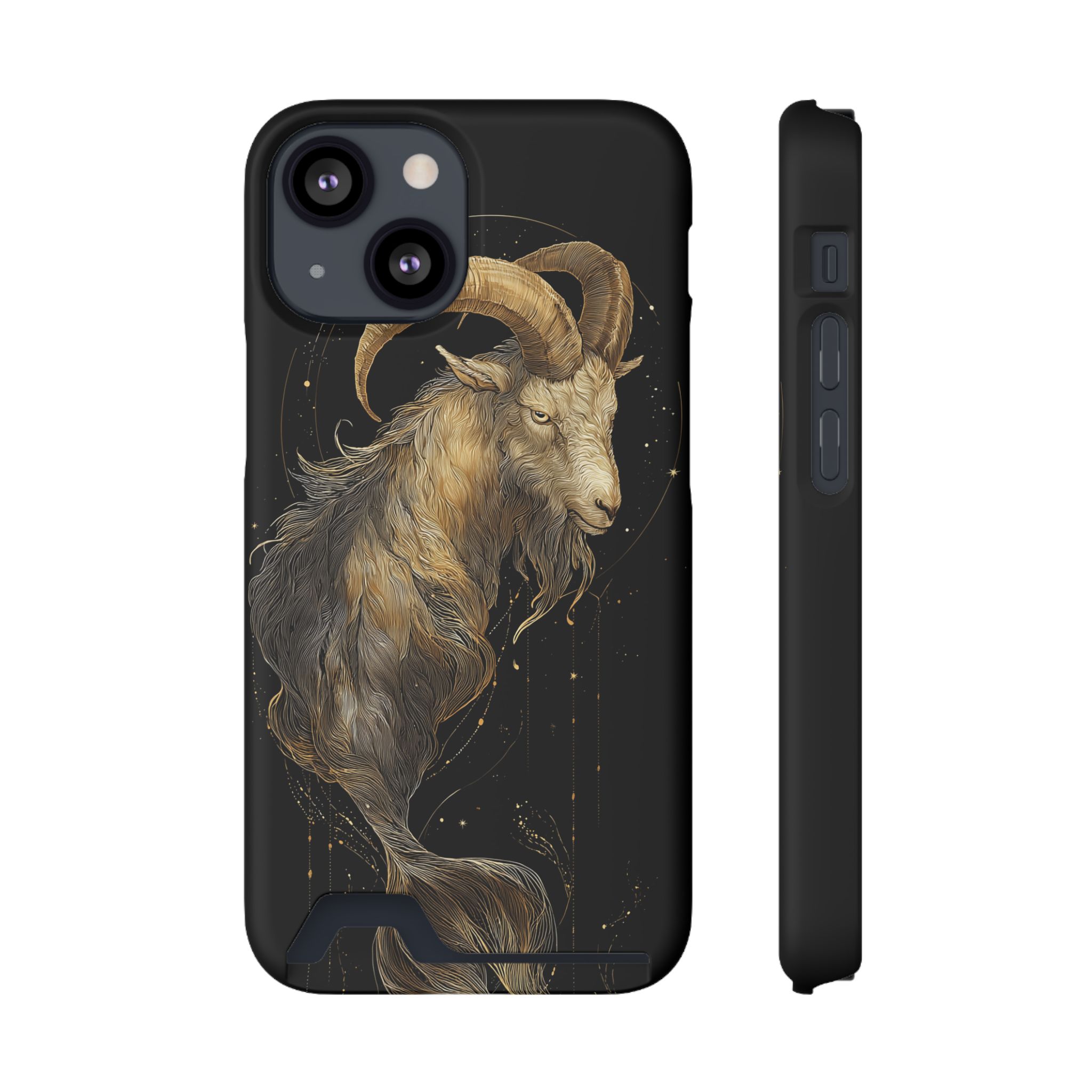 Capricorn Zodiac Phone Case with Card Holder – Celestial Gold Sea-Goat - Image 37