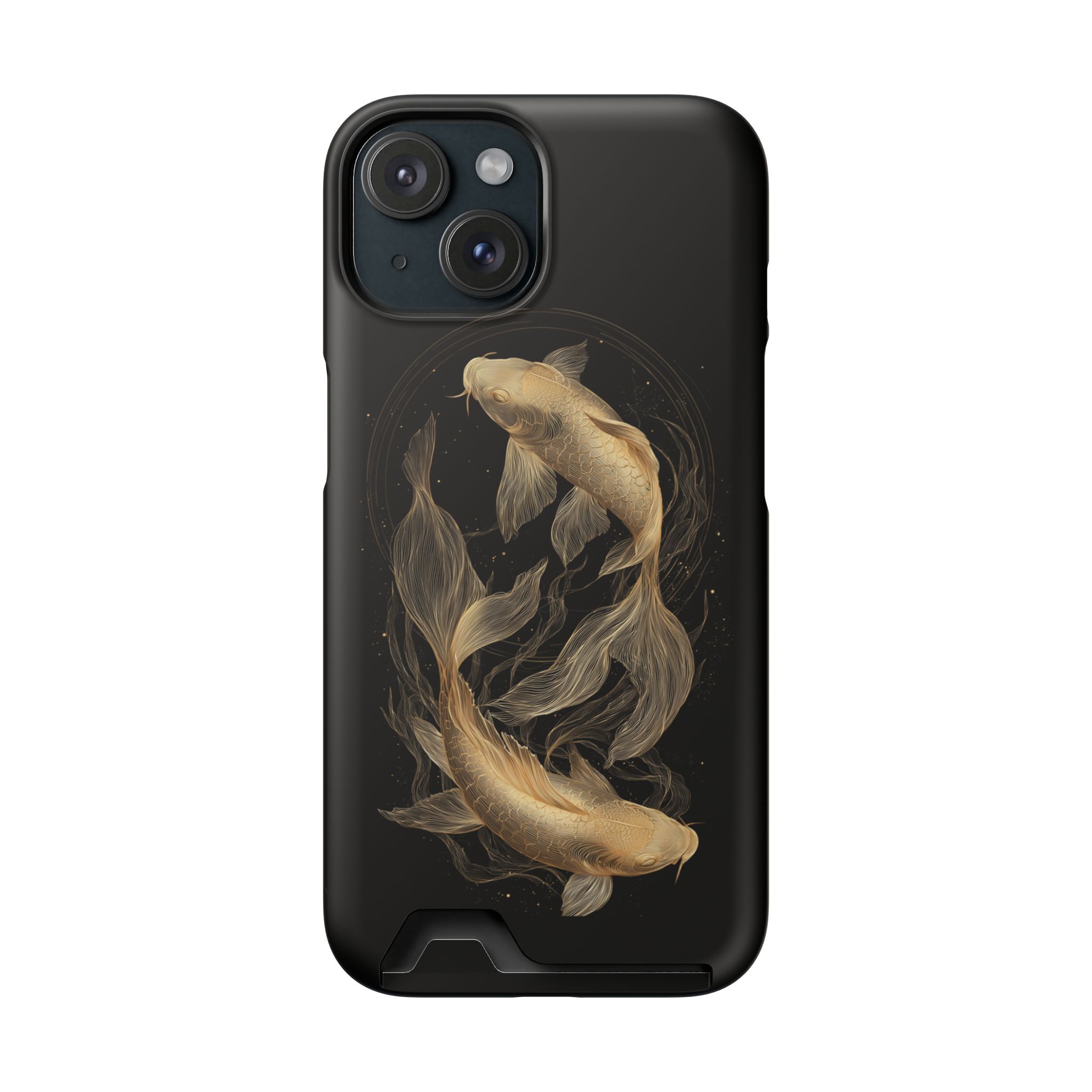 Pisces Zodiac Phone Case with Card Holder – Celestial Gold Fish - Image 98