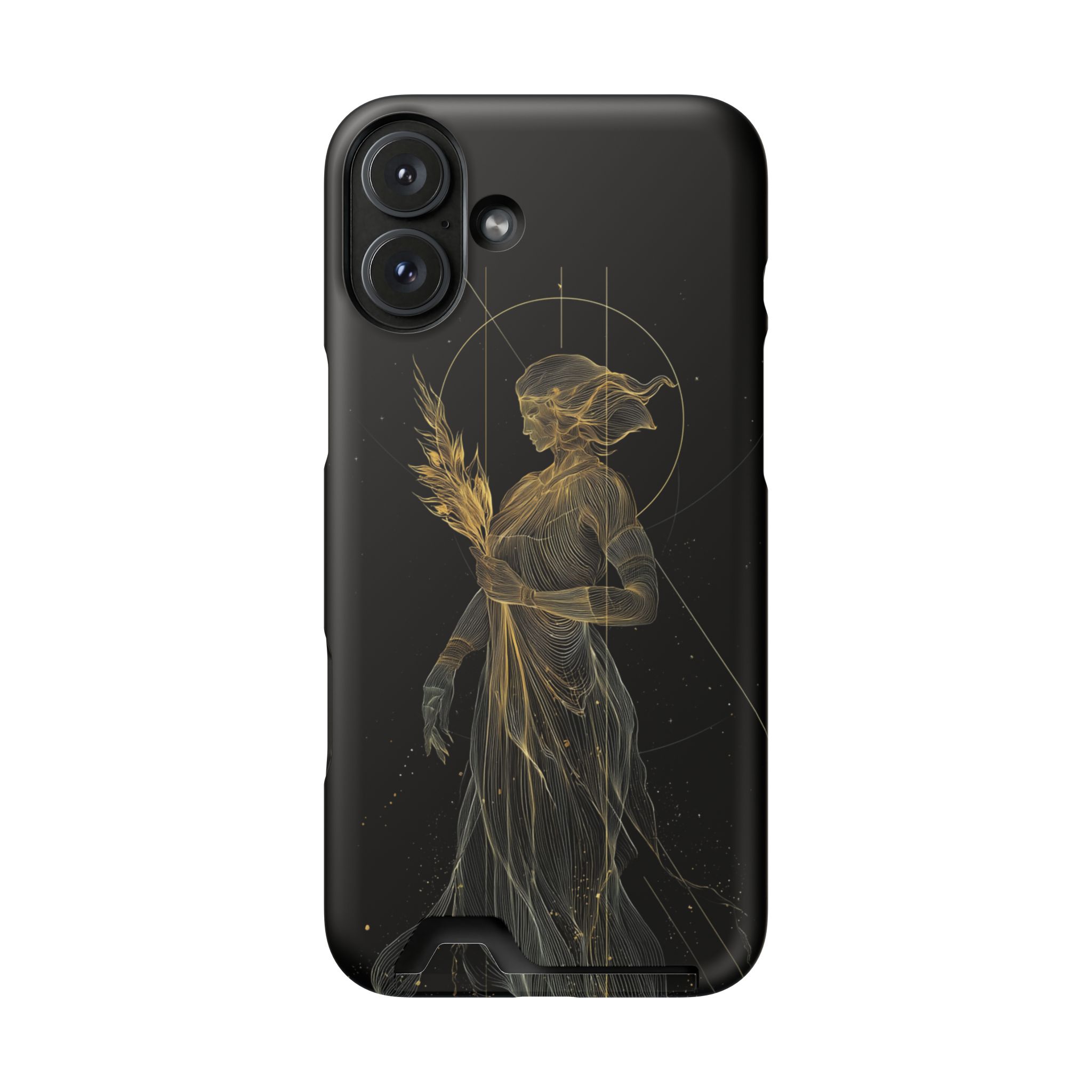 Virgo Zodiac Phone Case with Card Holder – Celestial Gold Maiden - Image 110