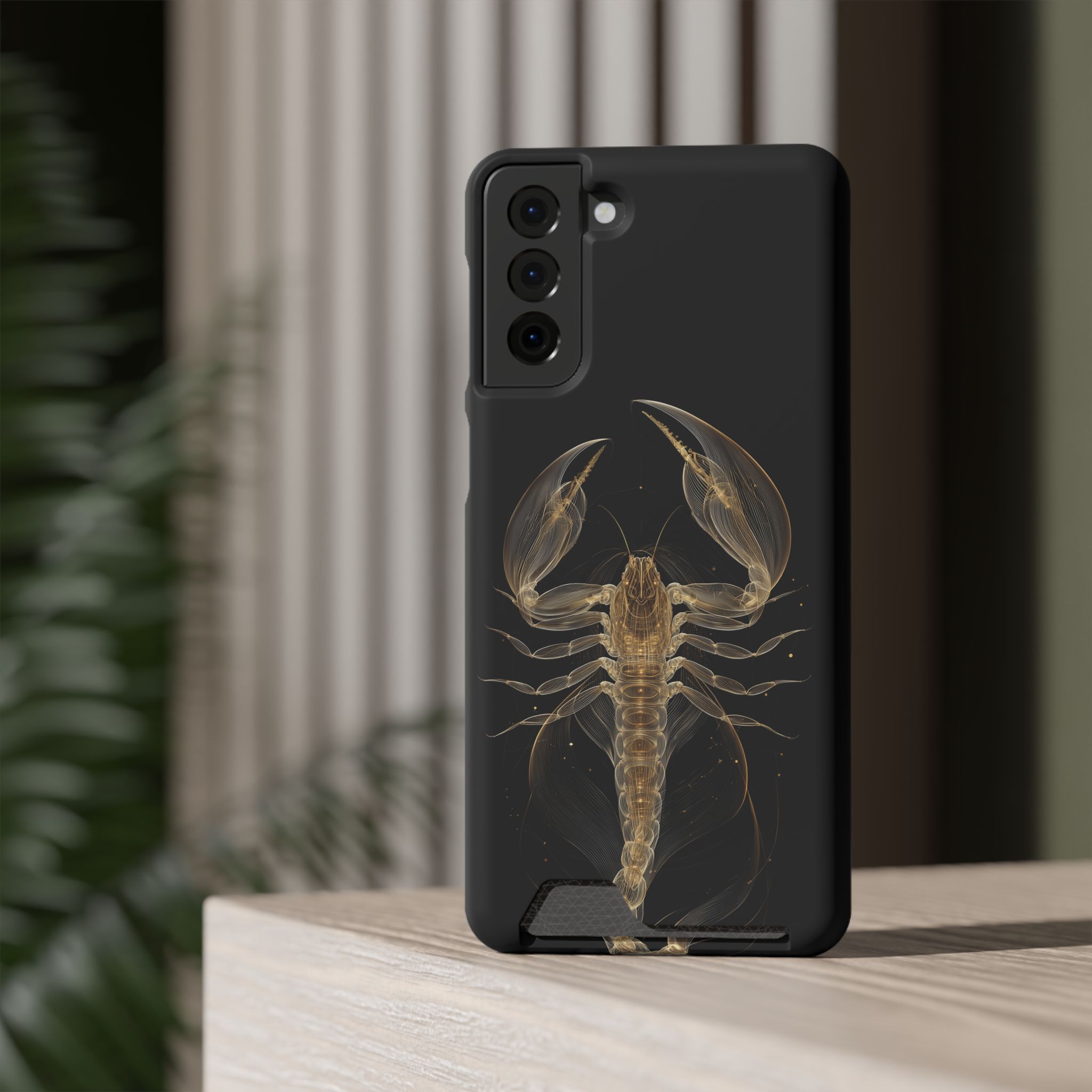 Scorpio Zodiac Phone Case with Card Holder – Celestial Gold Scorpion - Image 72