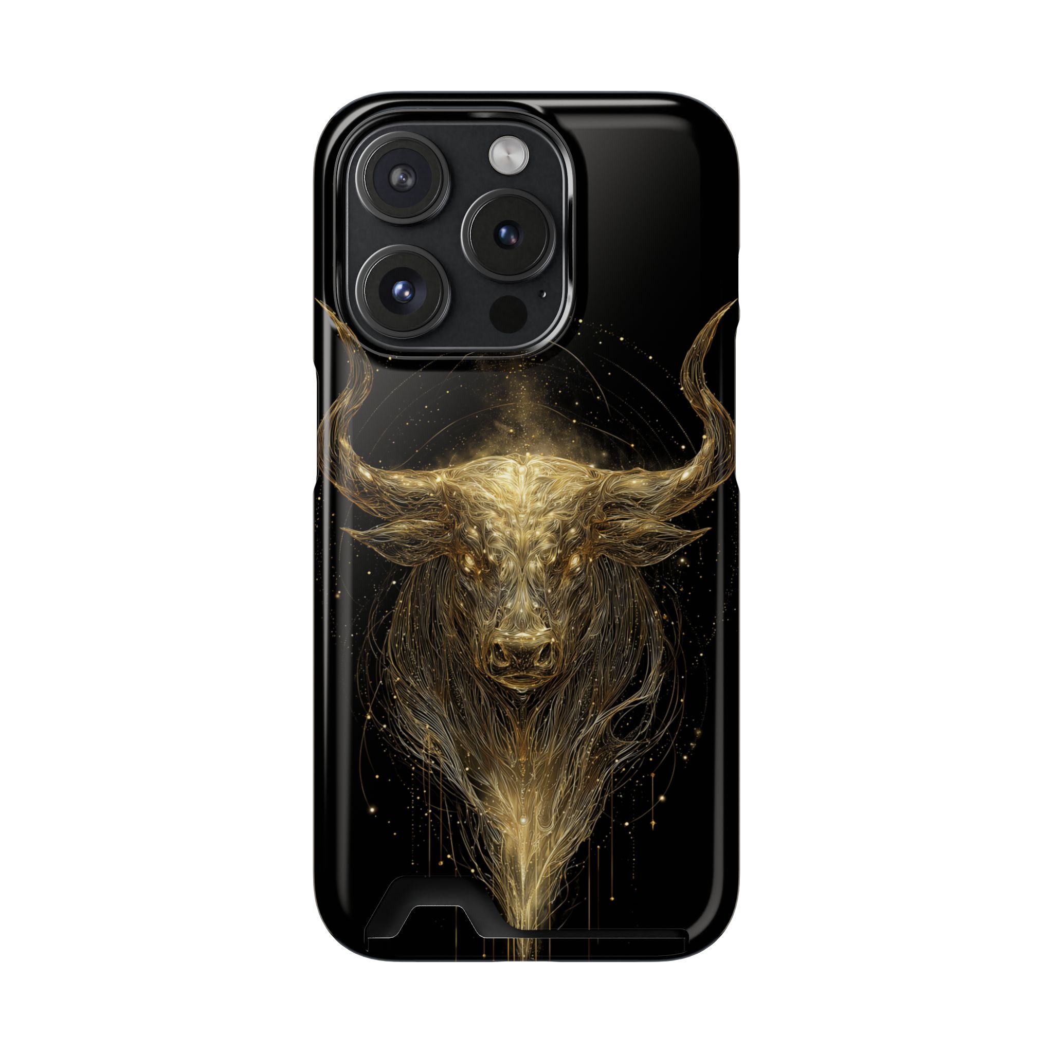 Taurus Zodiac Phone Case with Card Holder – Celestial Gold Bull - Image 99