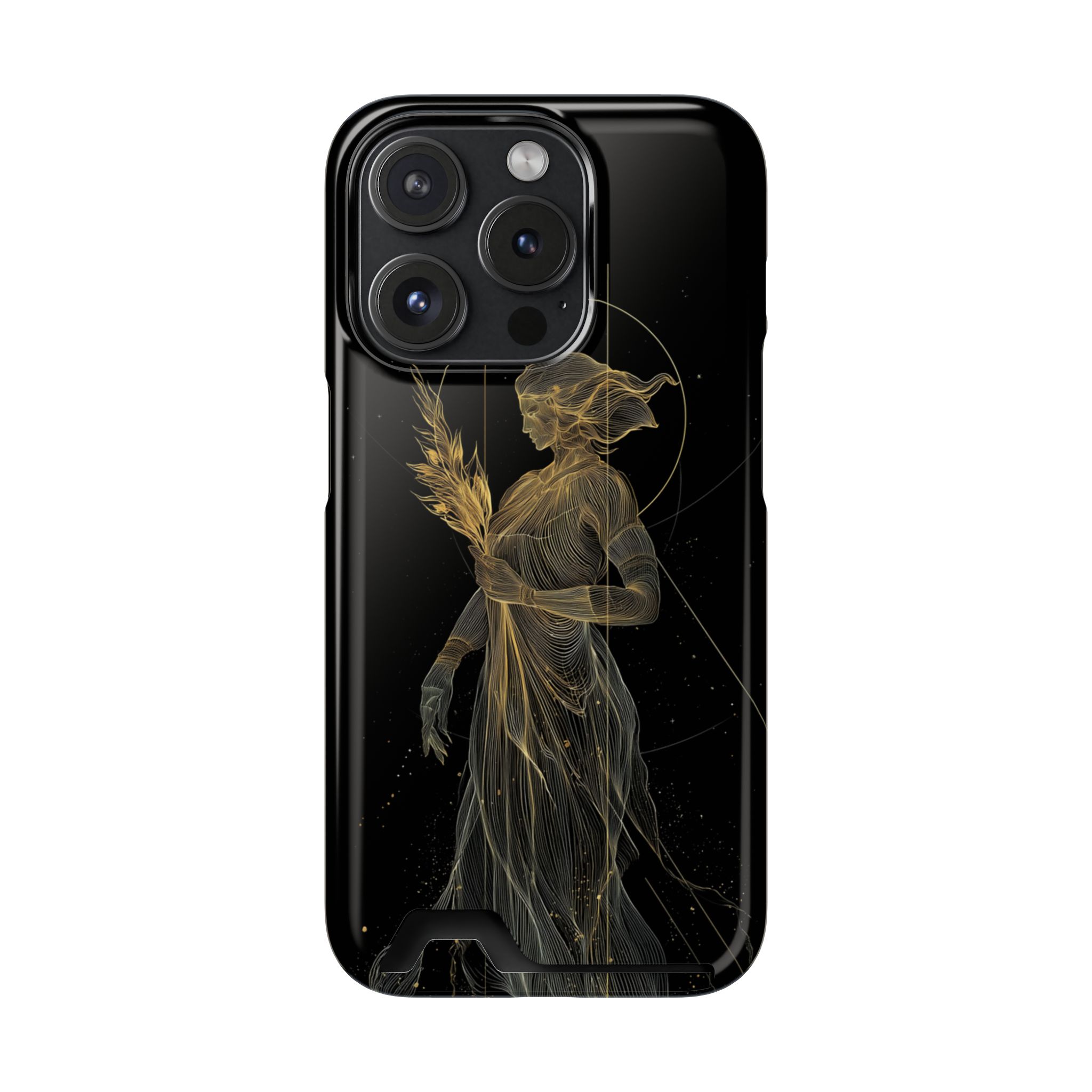Virgo Zodiac Phone Case with Card Holder – Celestial Gold Maiden - Image 99
