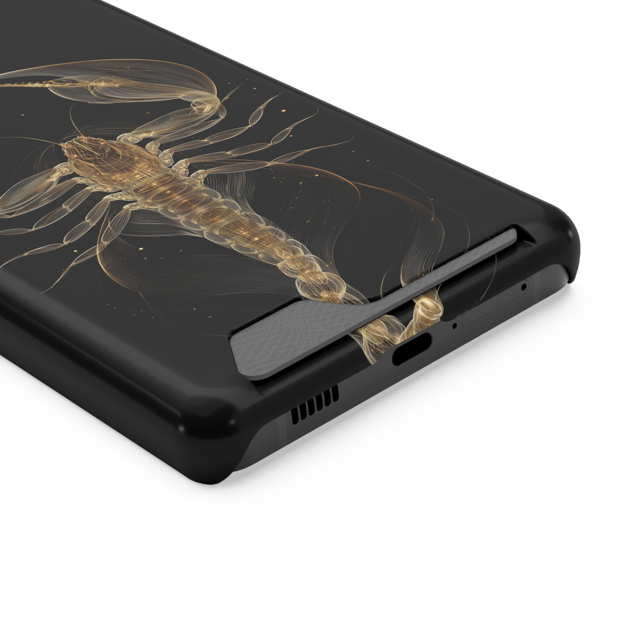 Scorpio Zodiac Phone Case with Card Holder – Celestial Gold Scorpion - Image 74