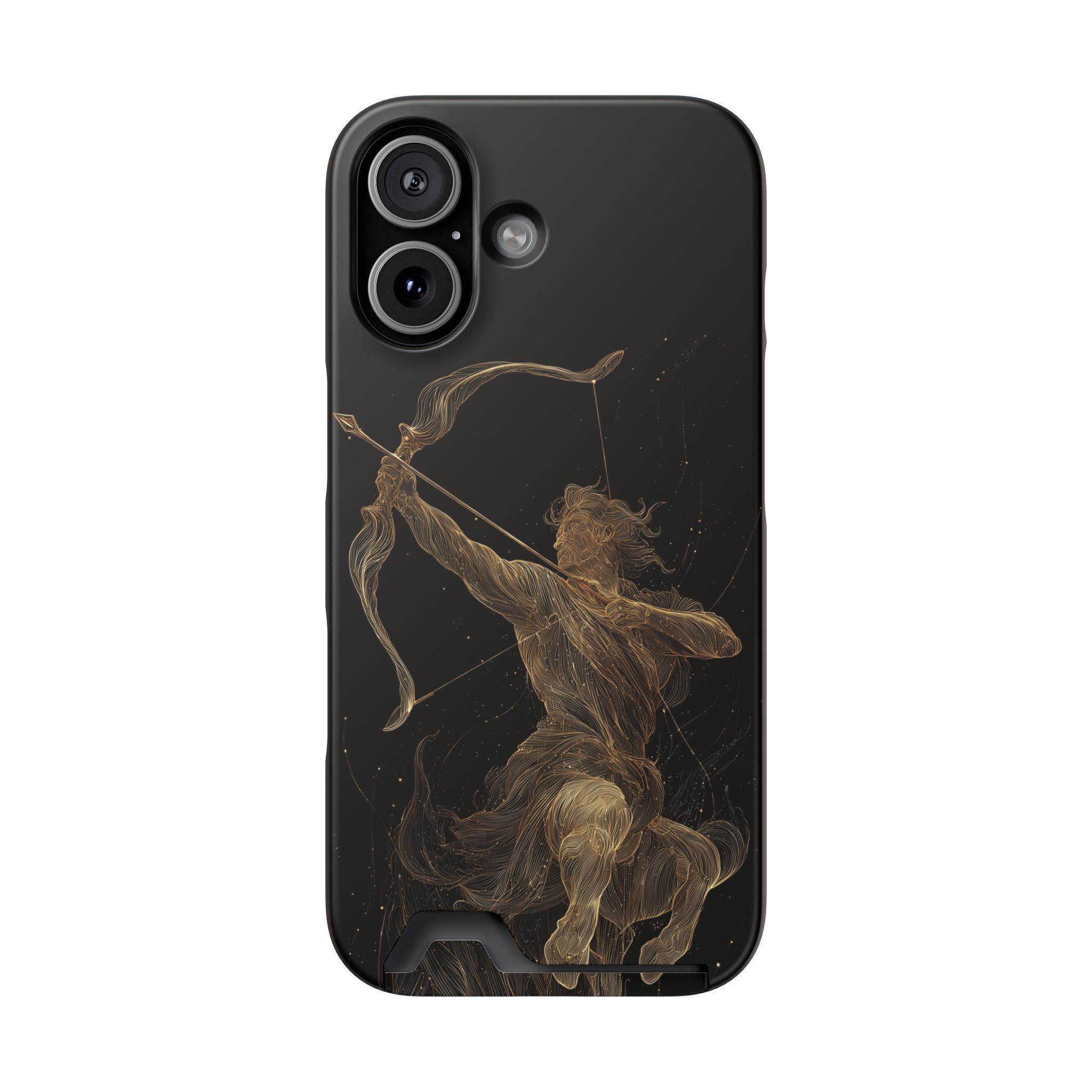 Sagittarius Zodiac Phone Case with Card Holder – Celestial Gold Archer - Image 81
