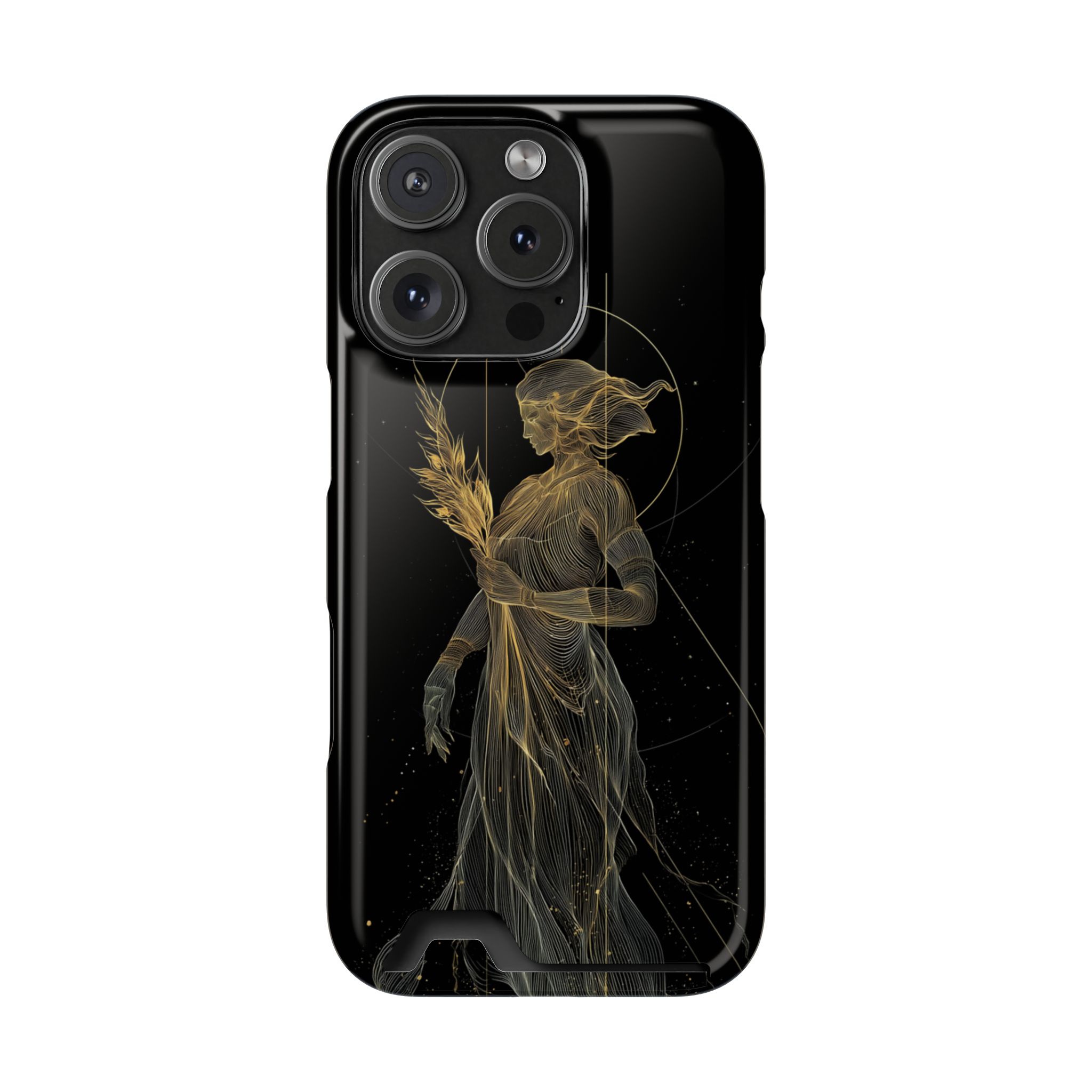 Virgo Zodiac Phone Case with Card Holder – Celestial Gold Maiden - Image 107