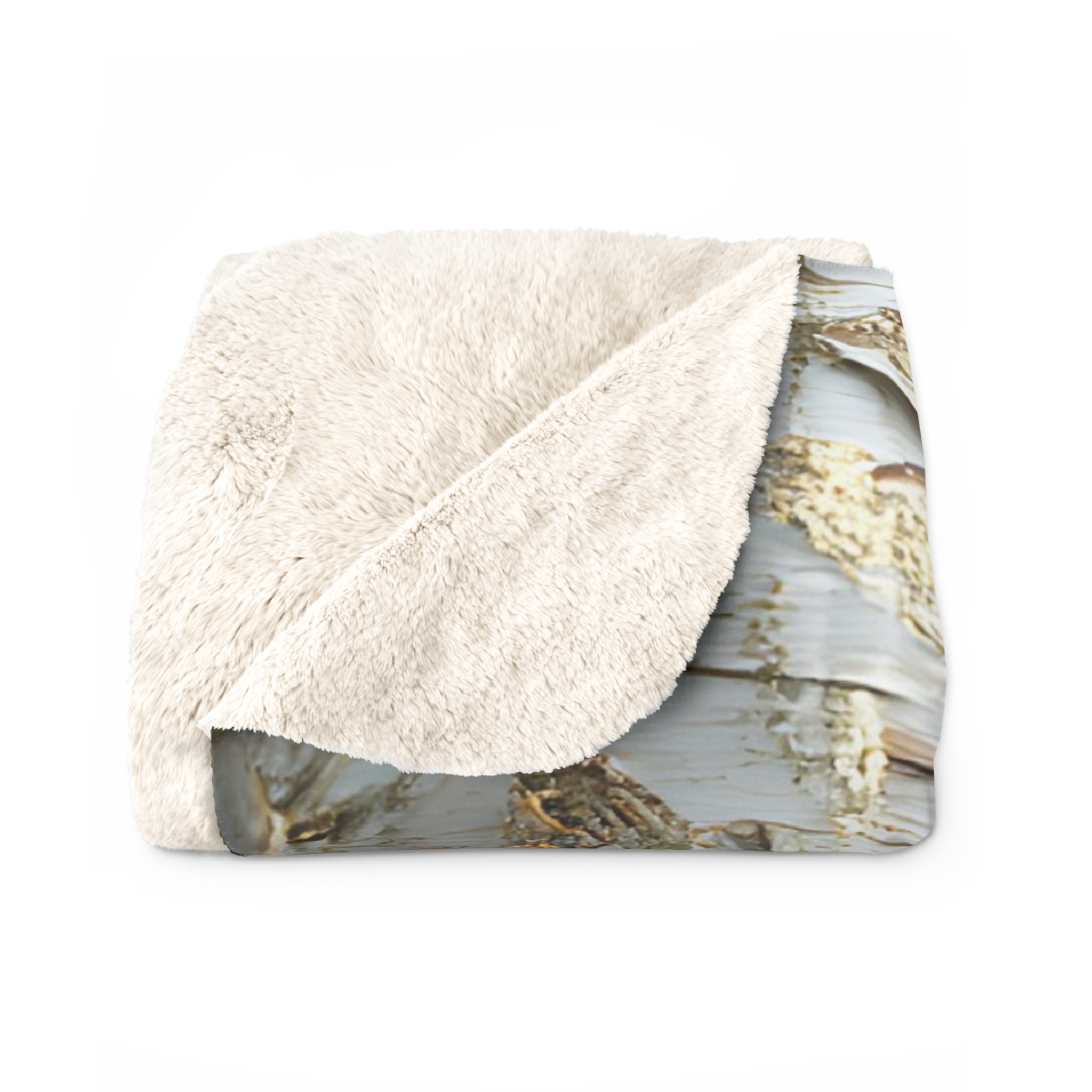 Golden Birch Forest Sherpa Blanket – Ethereal Woodland Throw - Image 6