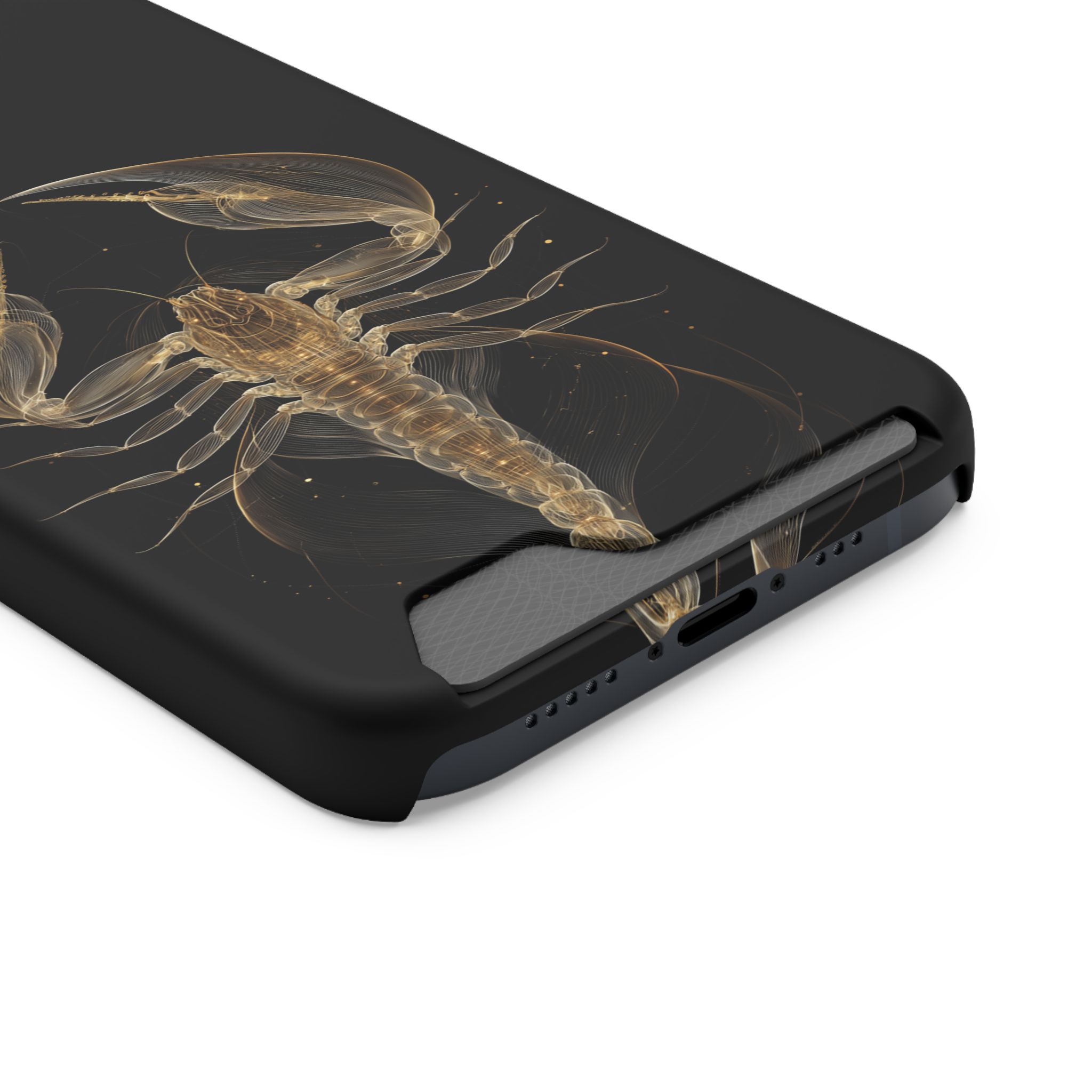 Scorpio Zodiac Phone Case with Card Holder – Celestial Gold Scorpion - Image 30