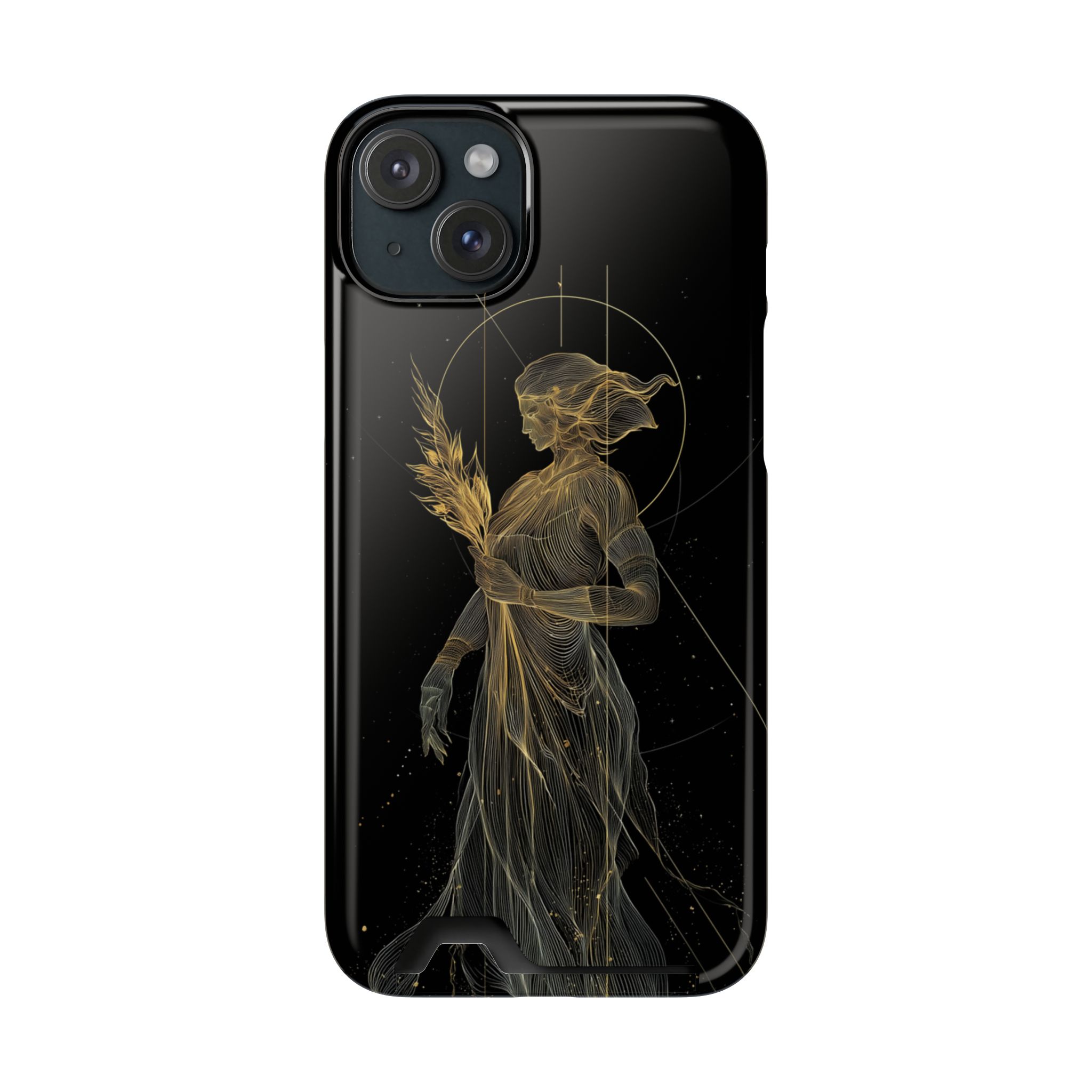 Virgo Zodiac Phone Case with Card Holder – Celestial Gold Maiden - Image 101