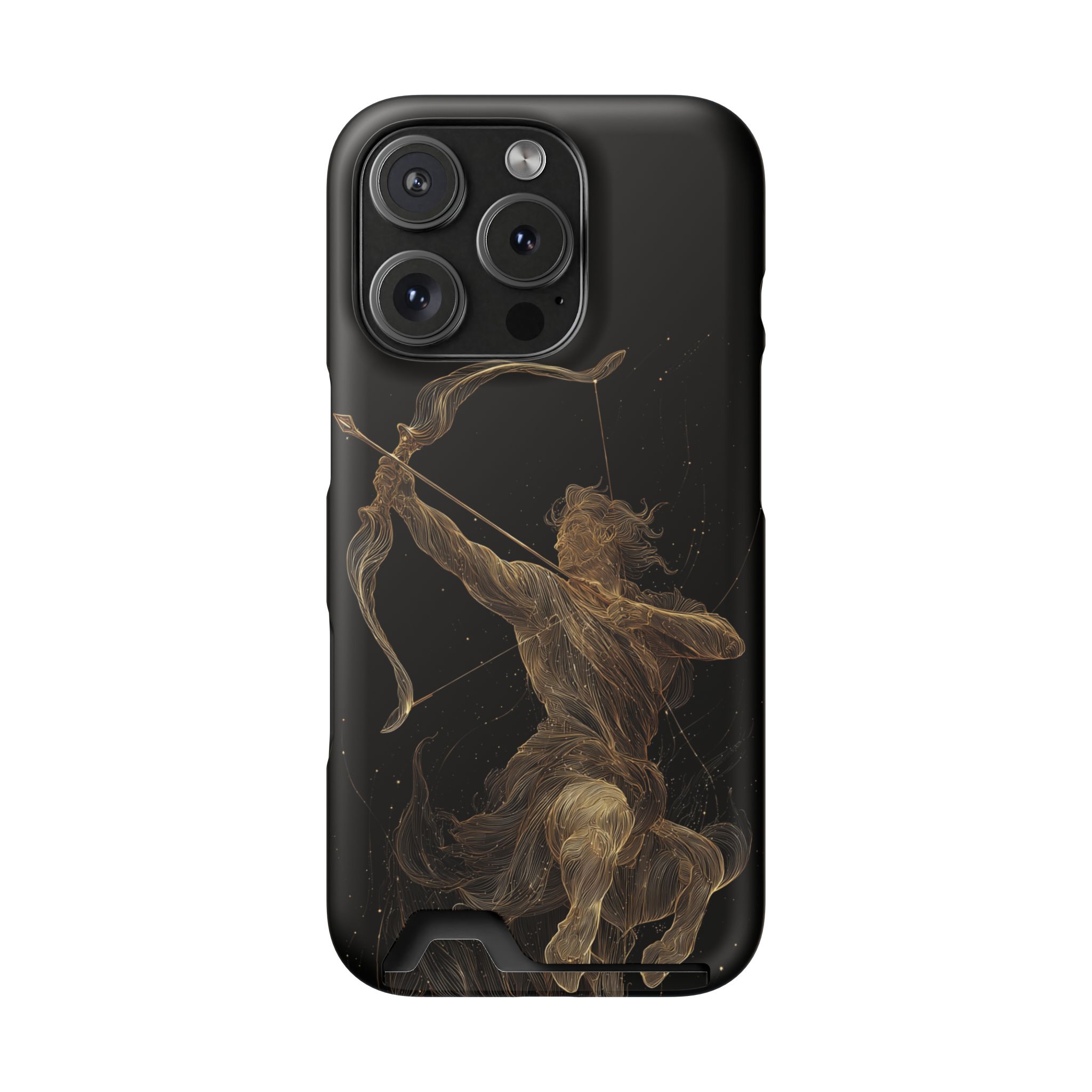 Sagittarius Zodiac Phone Case with Card Holder – Celestial Gold Archer - Image 108