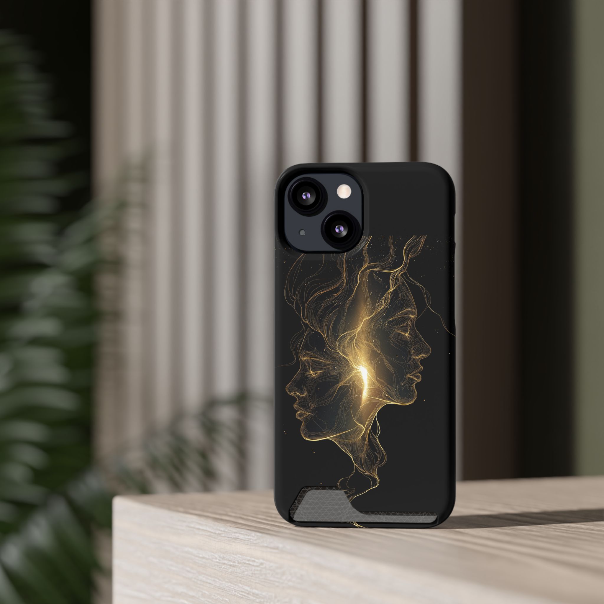 Gemini Zodiac Phone Case with Card Holder – Celestial Gold Twins - Image 36