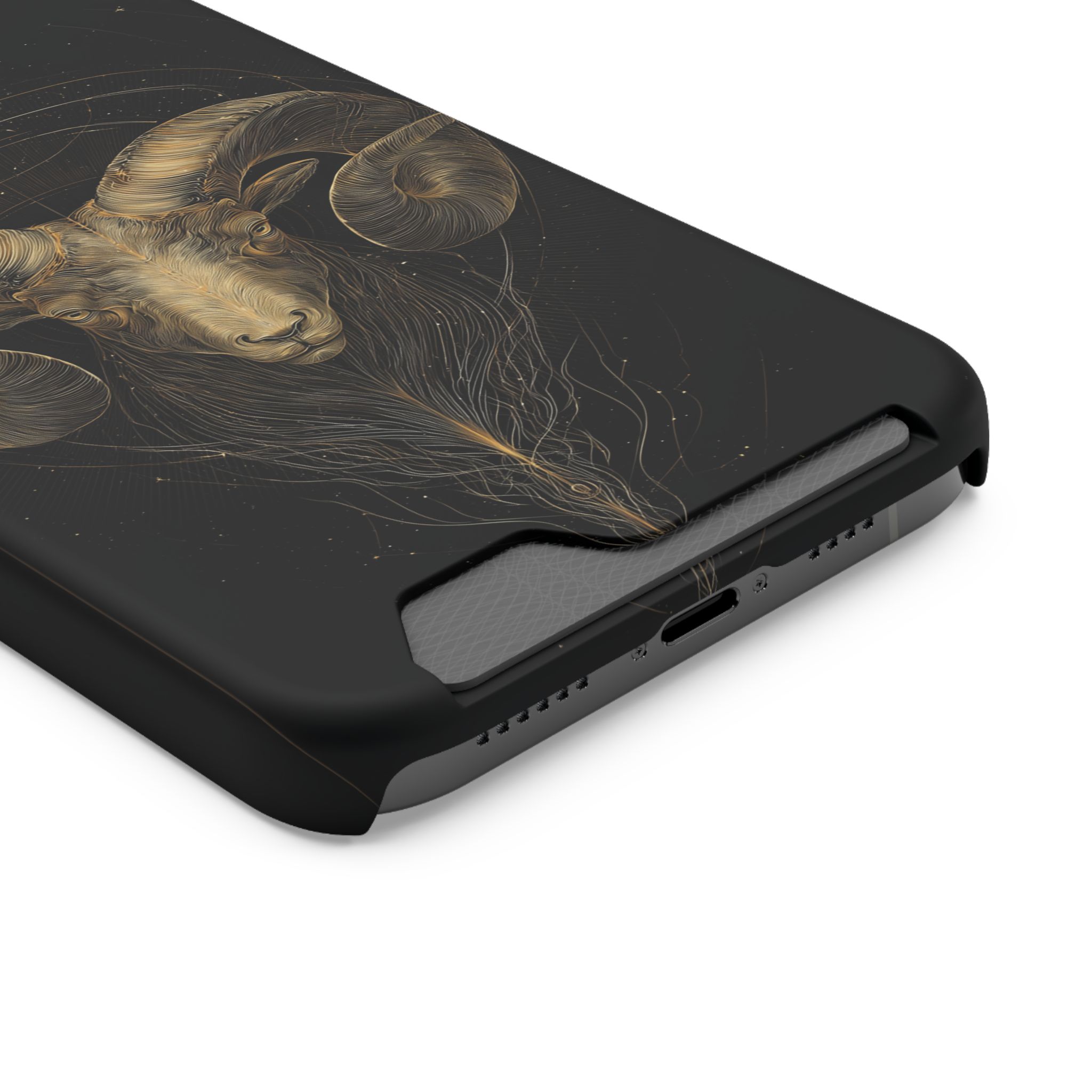 Aries Zodiac Phone Case with Card Holder – Celestial Gold Constellation - Image 54
