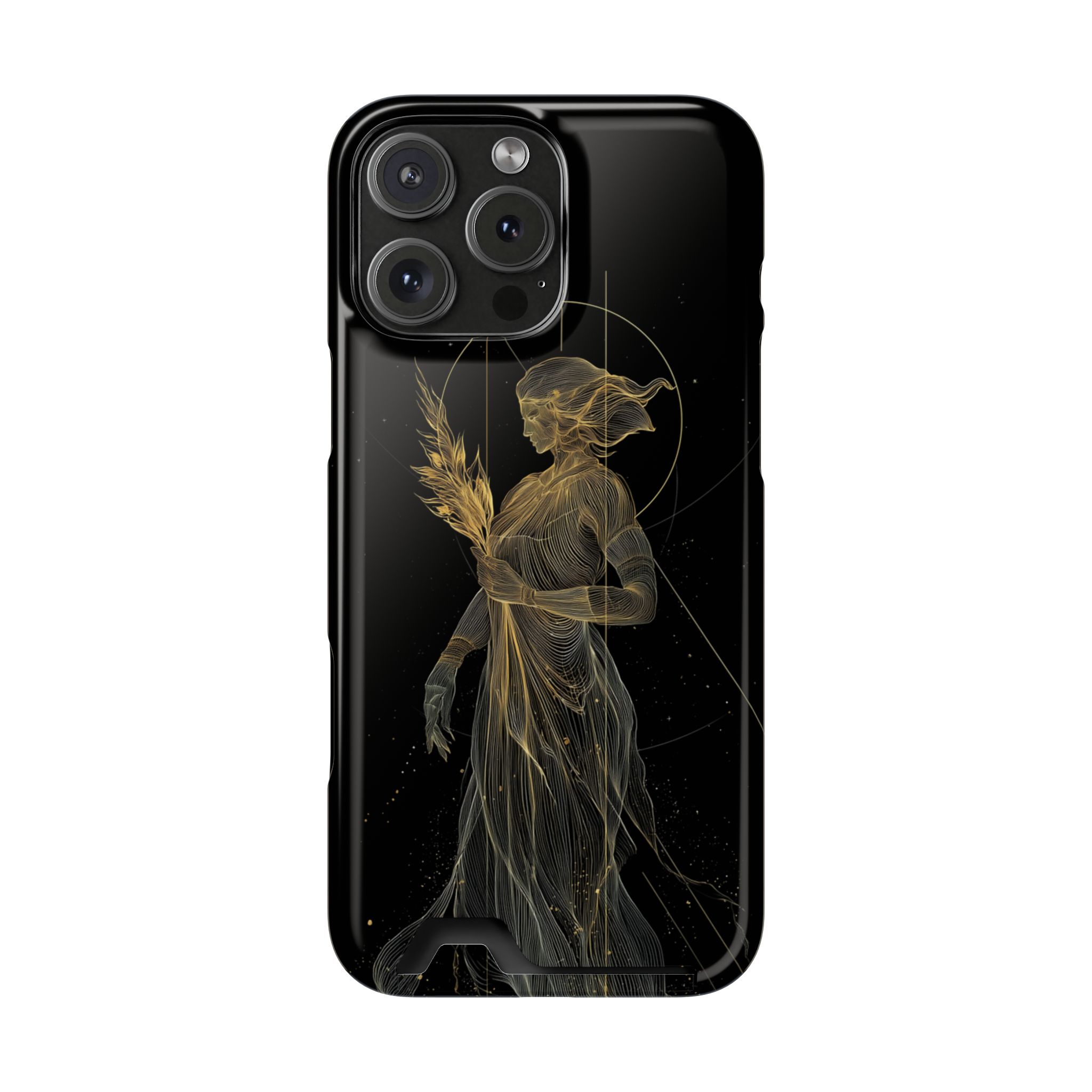 Virgo Zodiac Phone Case with Card Holder – Celestial Gold Maiden - Image 111
