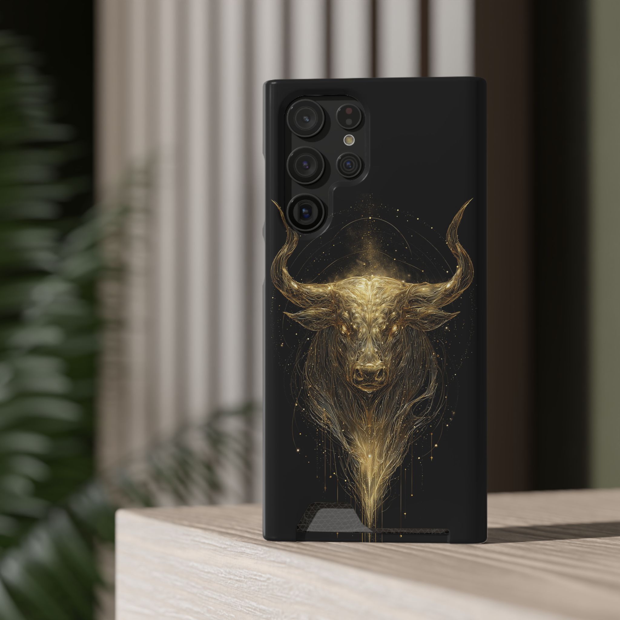 Taurus Zodiac Phone Case with Card Holder – Celestial Gold Bull - Image 20