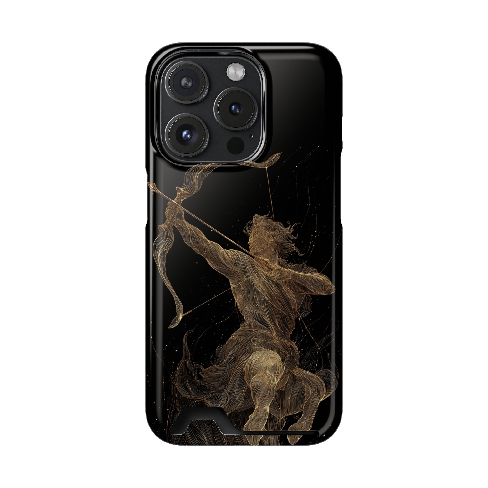 Sagittarius Zodiac Phone Case with Card Holder – Celestial Gold Archer - Image 99