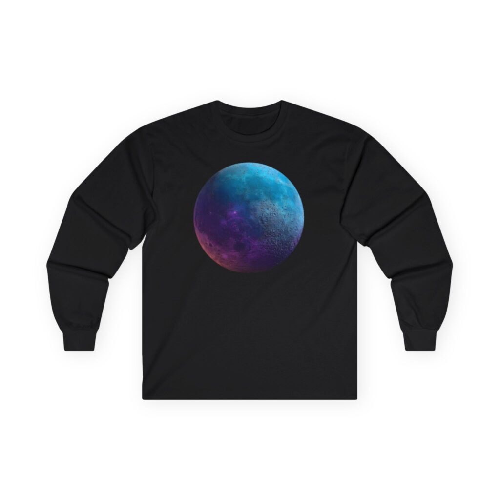 Iridescent Moon Long Sleeve Tee – Cosmic Celestial Art