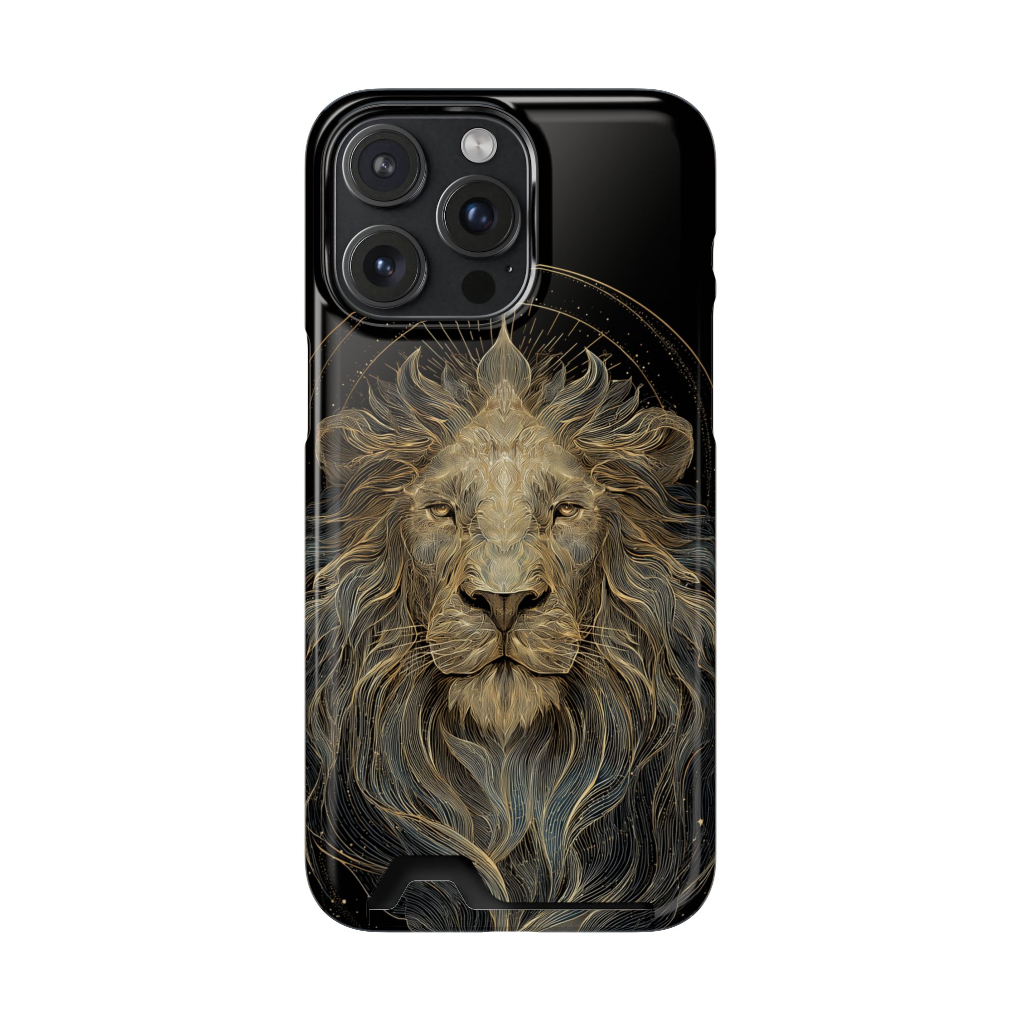 Leo Zodiac Phone Case with Card Holder – Celestial Gold Lion - Image 103
