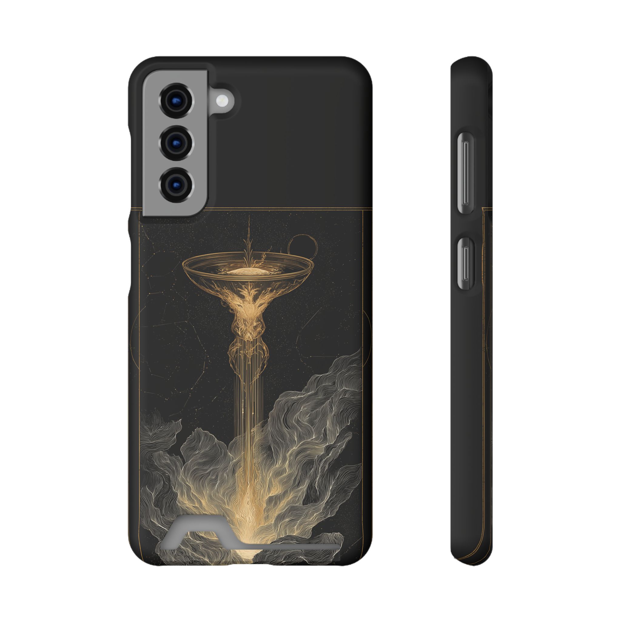 Aquarius Zodiac Phone Case with Card Holder – Celestial Gold Water Bearer - Image 61