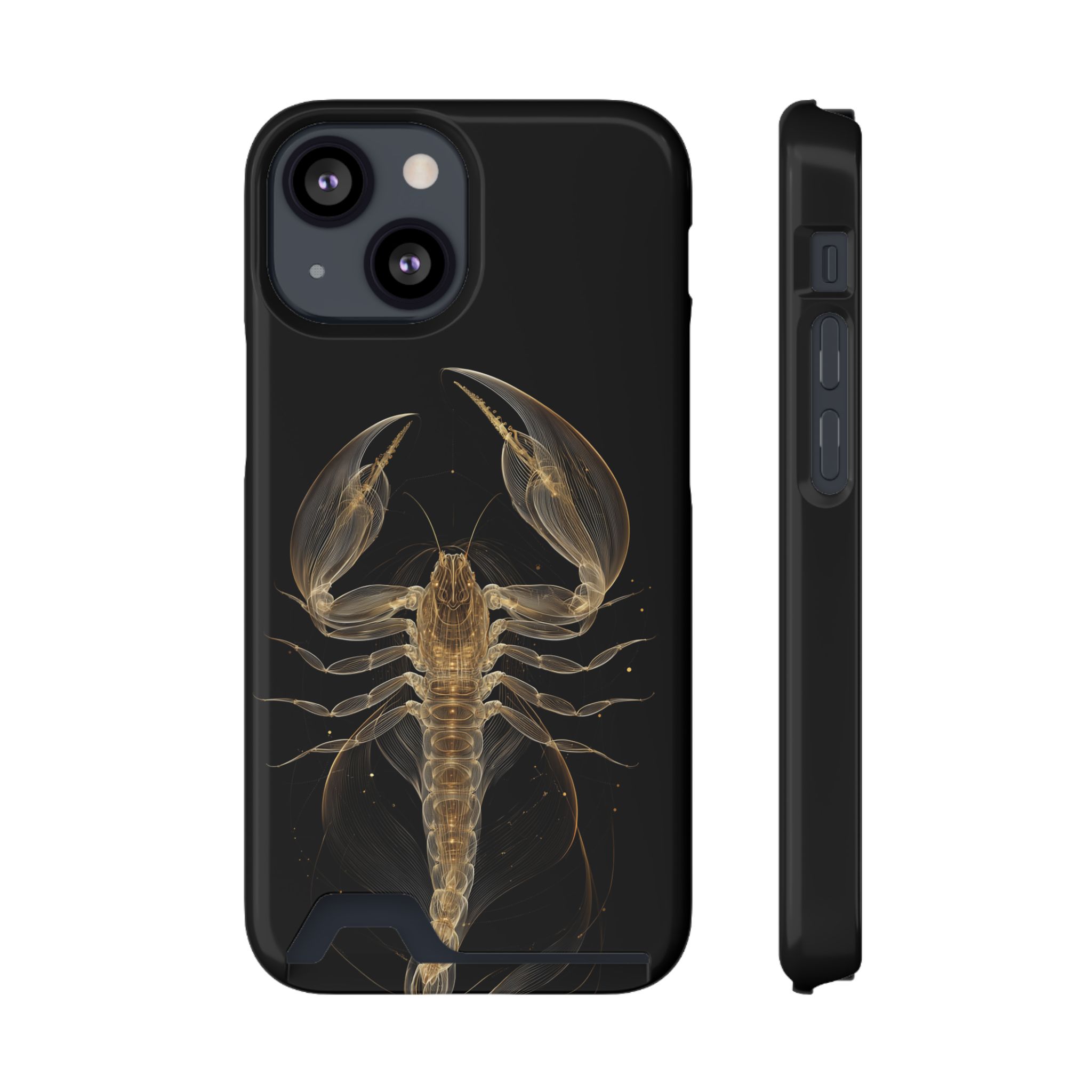 Scorpio Zodiac Phone Case with Card Holder – Celestial Gold Scorpion - Image 33