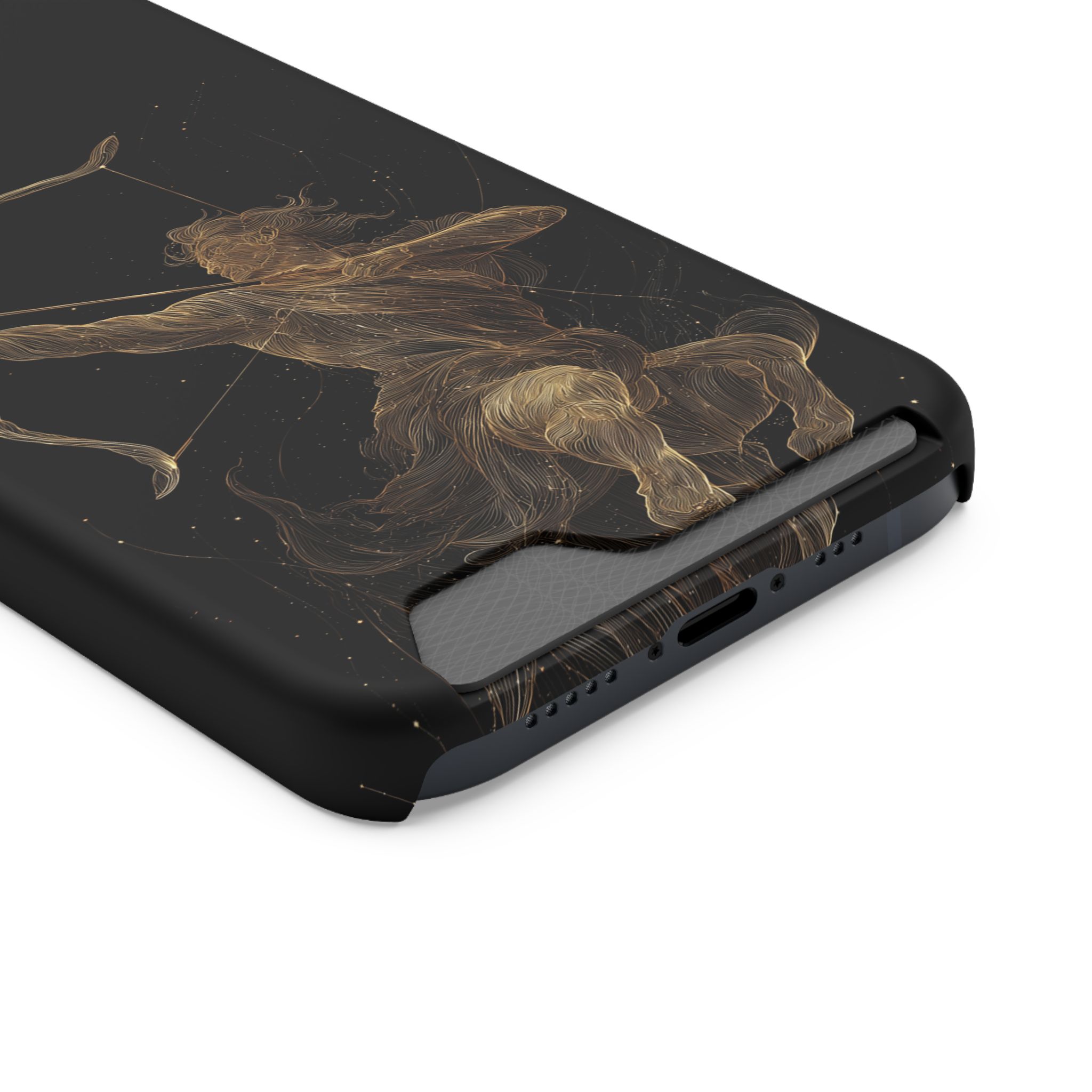 Sagittarius Zodiac Phone Case with Card Holder – Celestial Gold Archer - Image 30