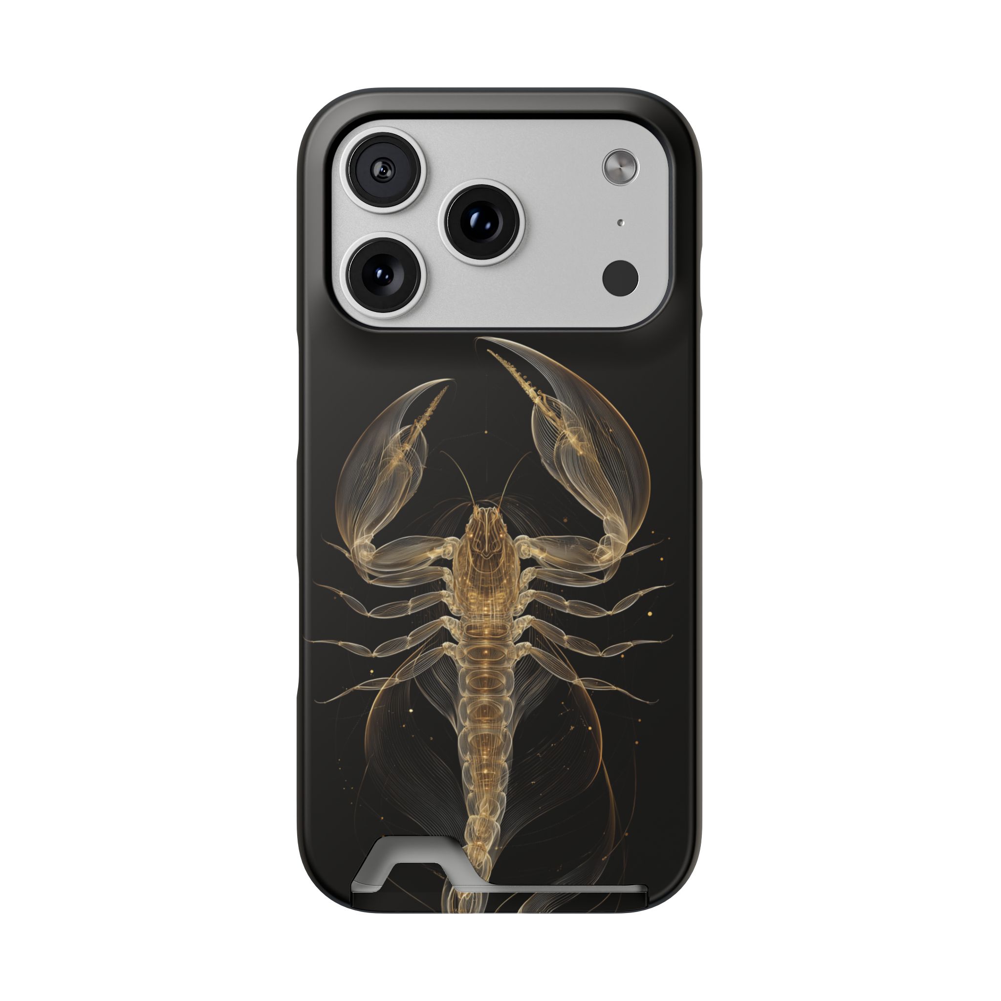 Scorpio Zodiac Phone Case with Card Holder – Celestial Gold Scorpion - Image 83