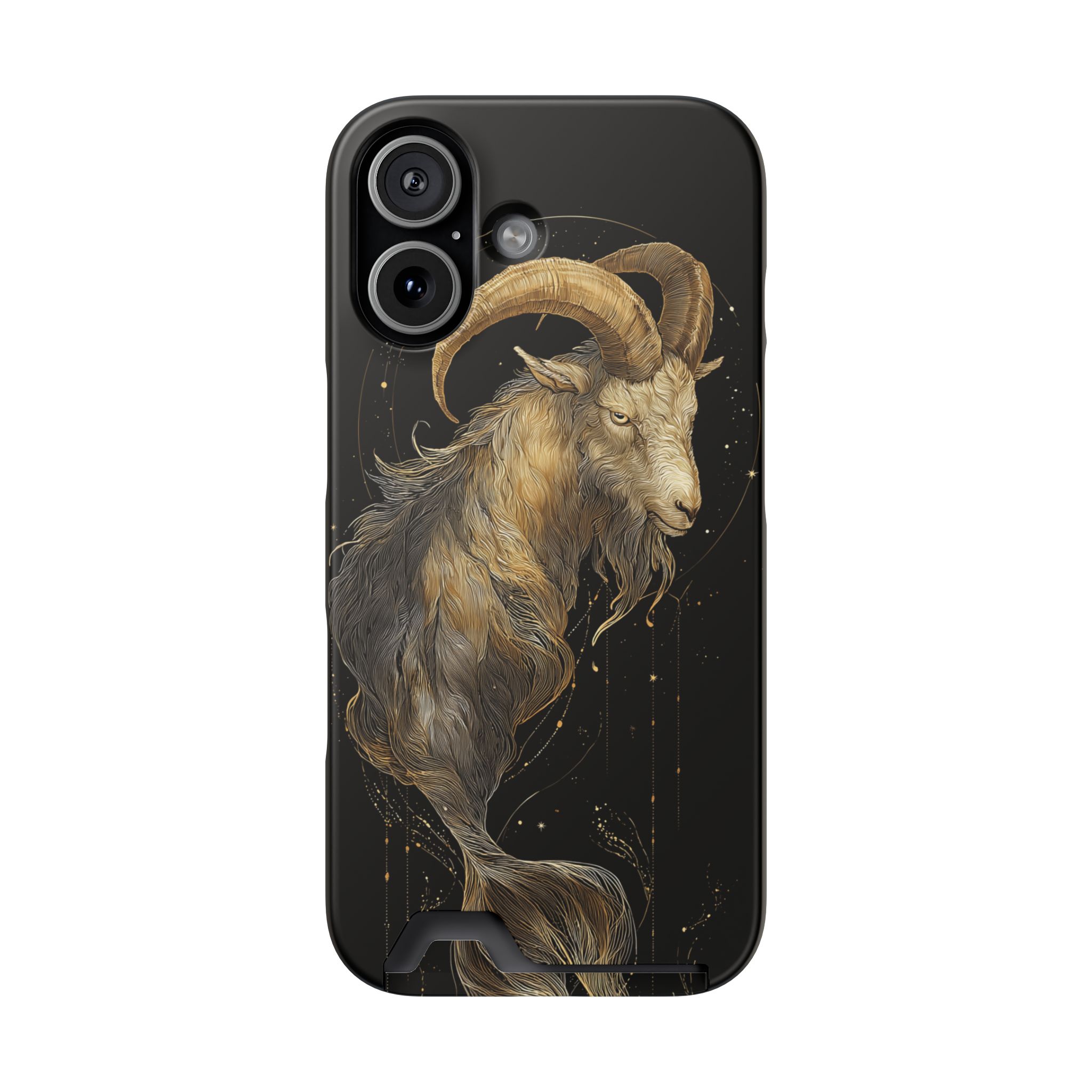 Capricorn Zodiac Phone Case with Card Holder – Celestial Gold Sea-Goat - Image 81