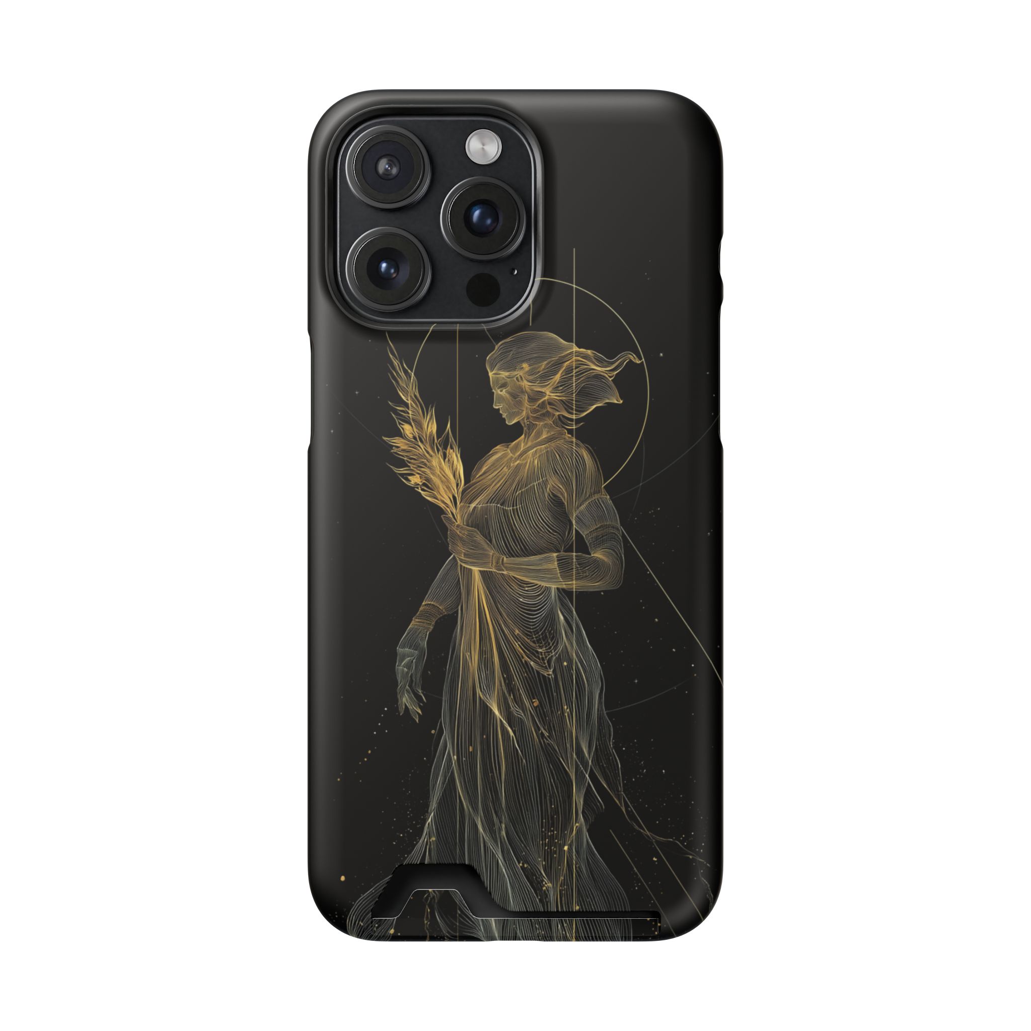 Virgo Zodiac Phone Case with Card Holder – Celestial Gold Maiden - Image 104