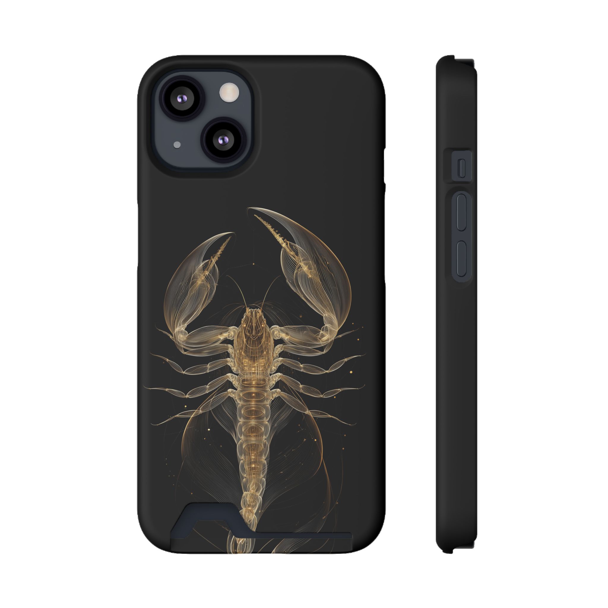 Scorpio Zodiac Phone Case with Card Holder – Celestial Gold Scorpion - Image 29