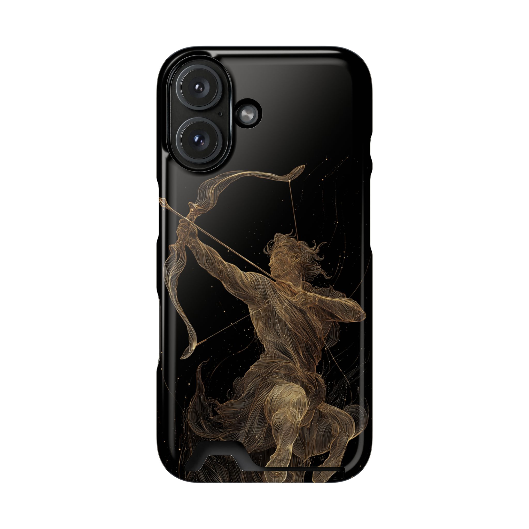 Sagittarius Zodiac Phone Case with Card Holder – Celestial Gold Archer - Image 105