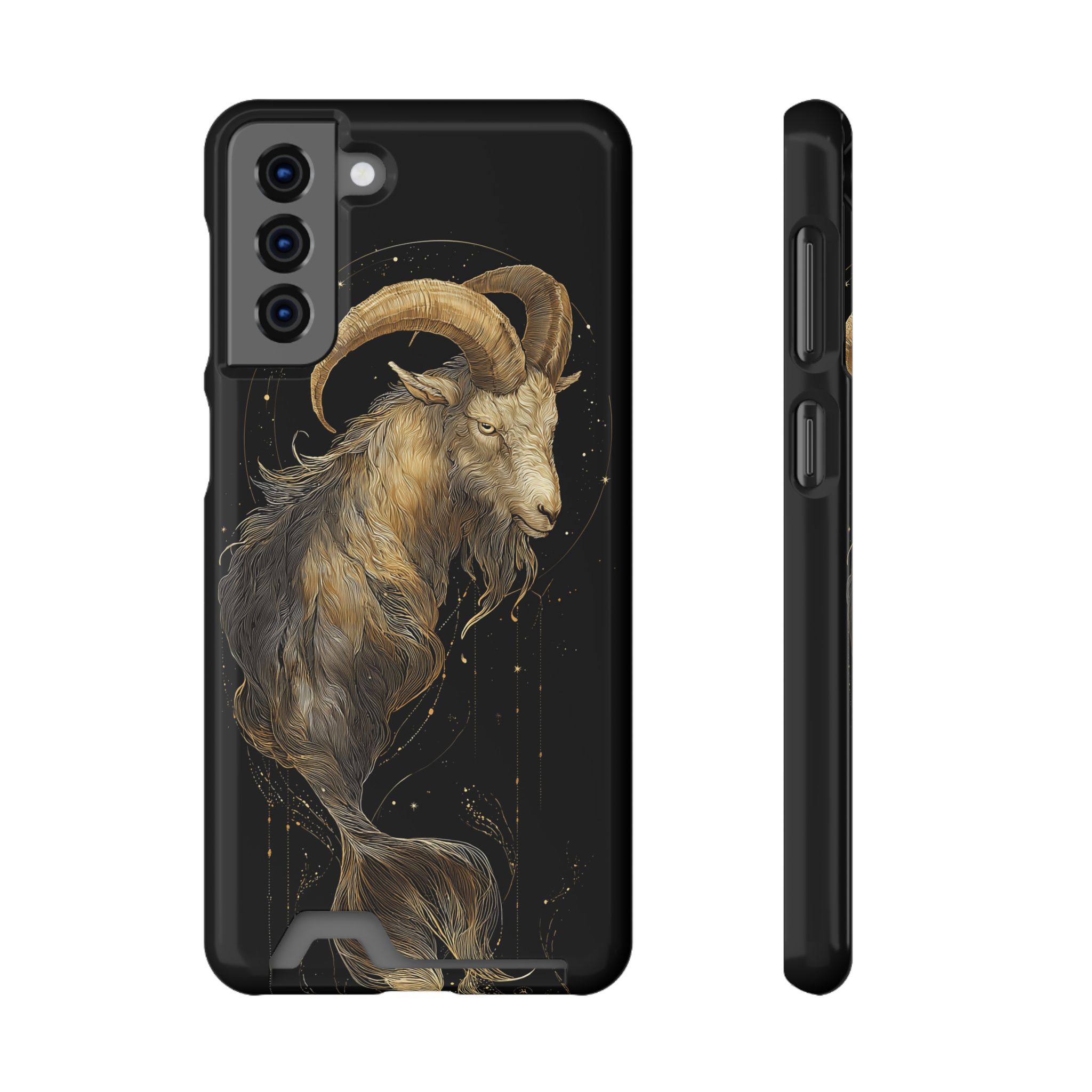 Capricorn Zodiac Phone Case with Card Holder – Celestial Gold Sea-Goat - Image 65