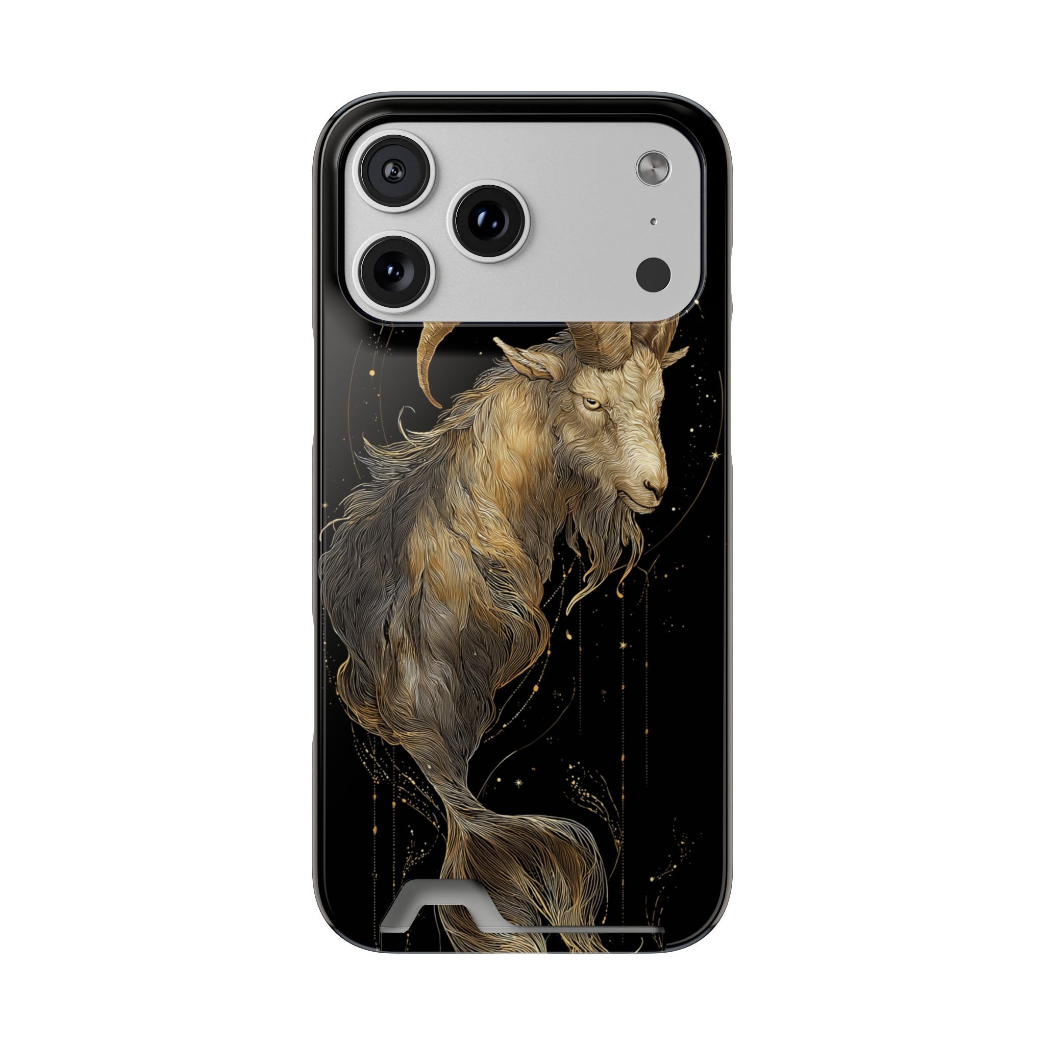 Capricorn Zodiac Phone Case with Card Holder – Celestial Gold Sea-Goat - Image 88
