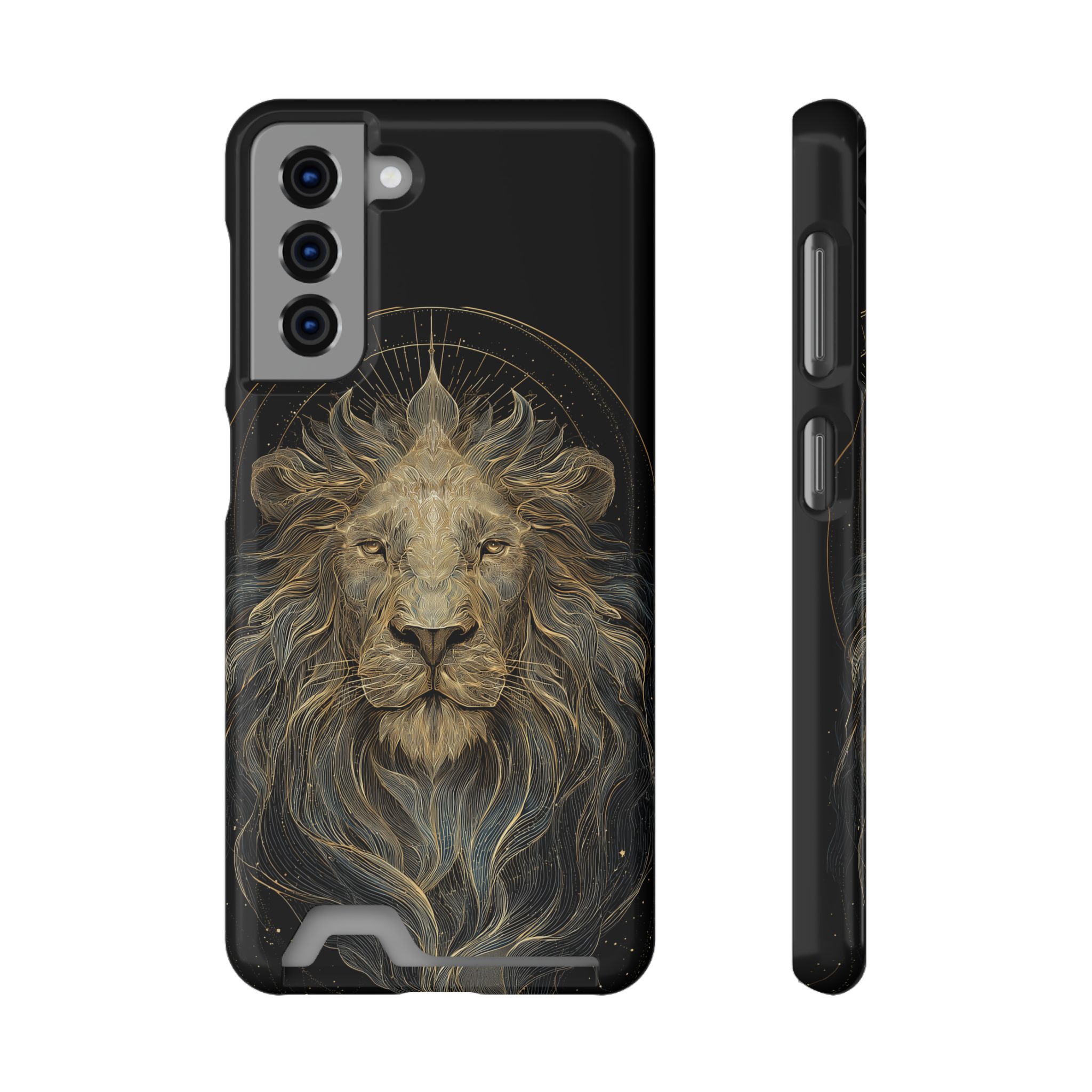 Leo Zodiac Phone Case with Card Holder – Celestial Gold Lion - Image 57