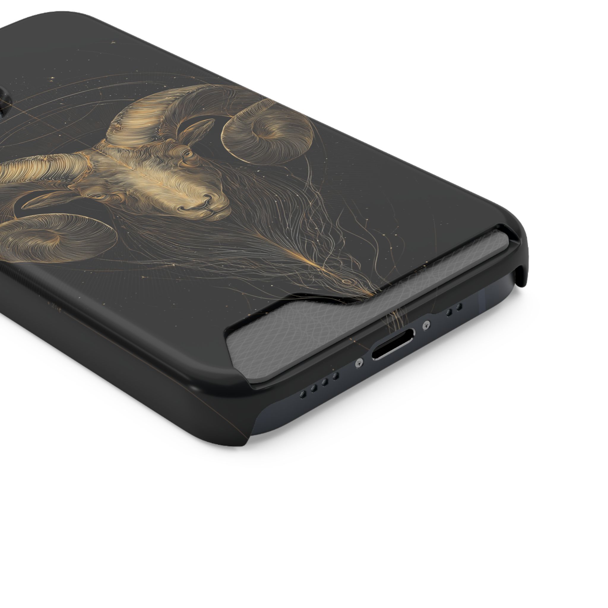 Aries Zodiac Phone Case with Card Holder – Celestial Gold Constellation - Image 34