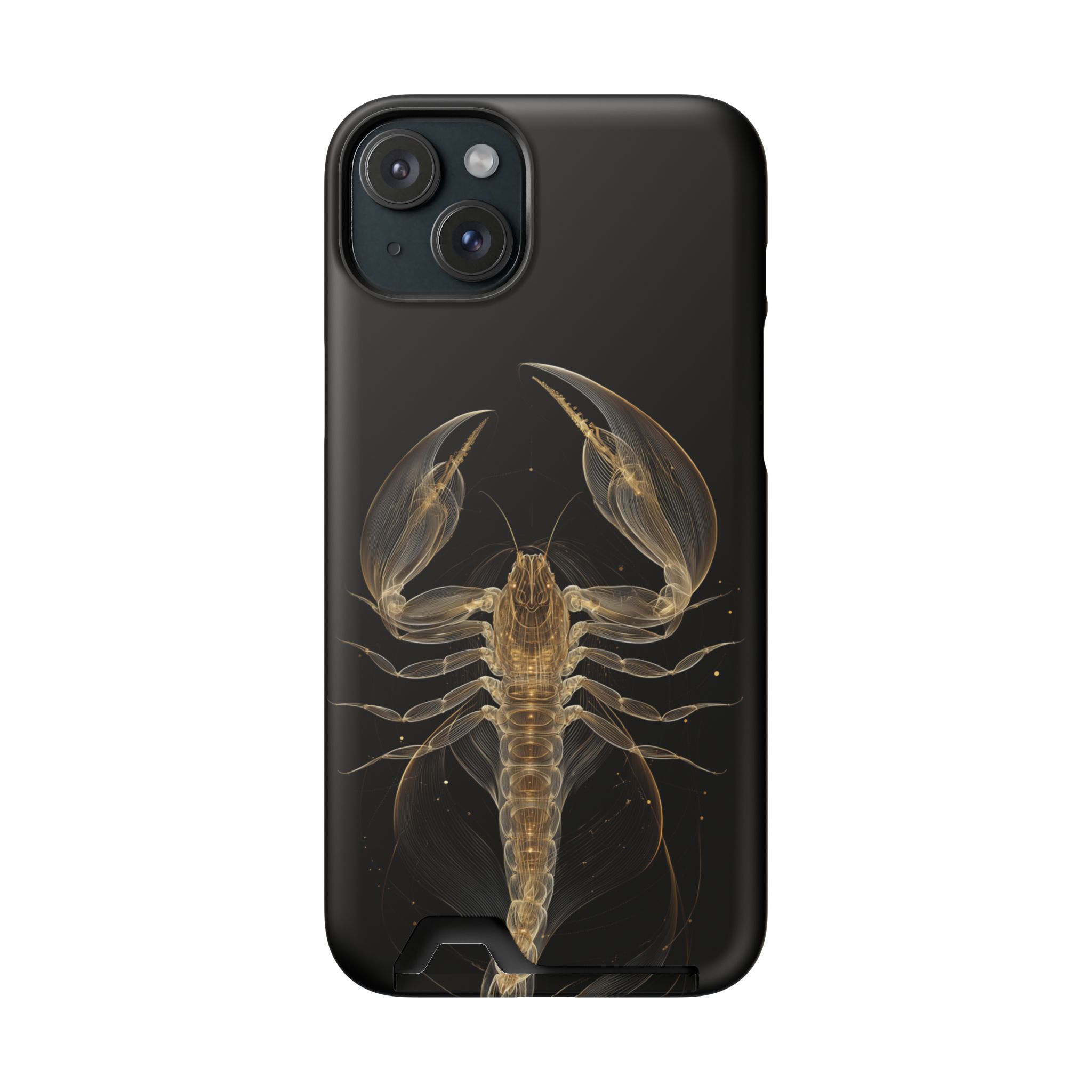 Scorpio Zodiac Phone Case with Card Holder – Celestial Gold Scorpion - Image 102