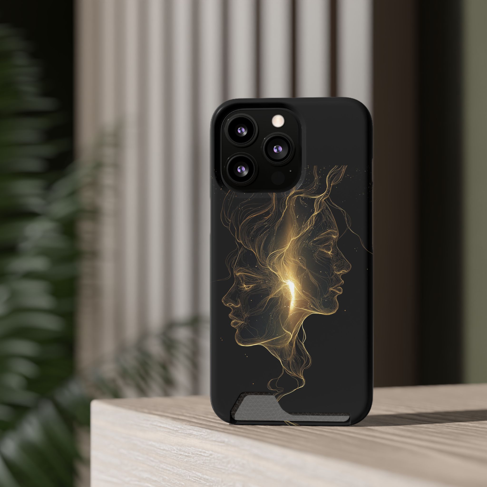 Gemini Zodiac Phone Case with Card Holder – Celestial Gold Twins - Image 44