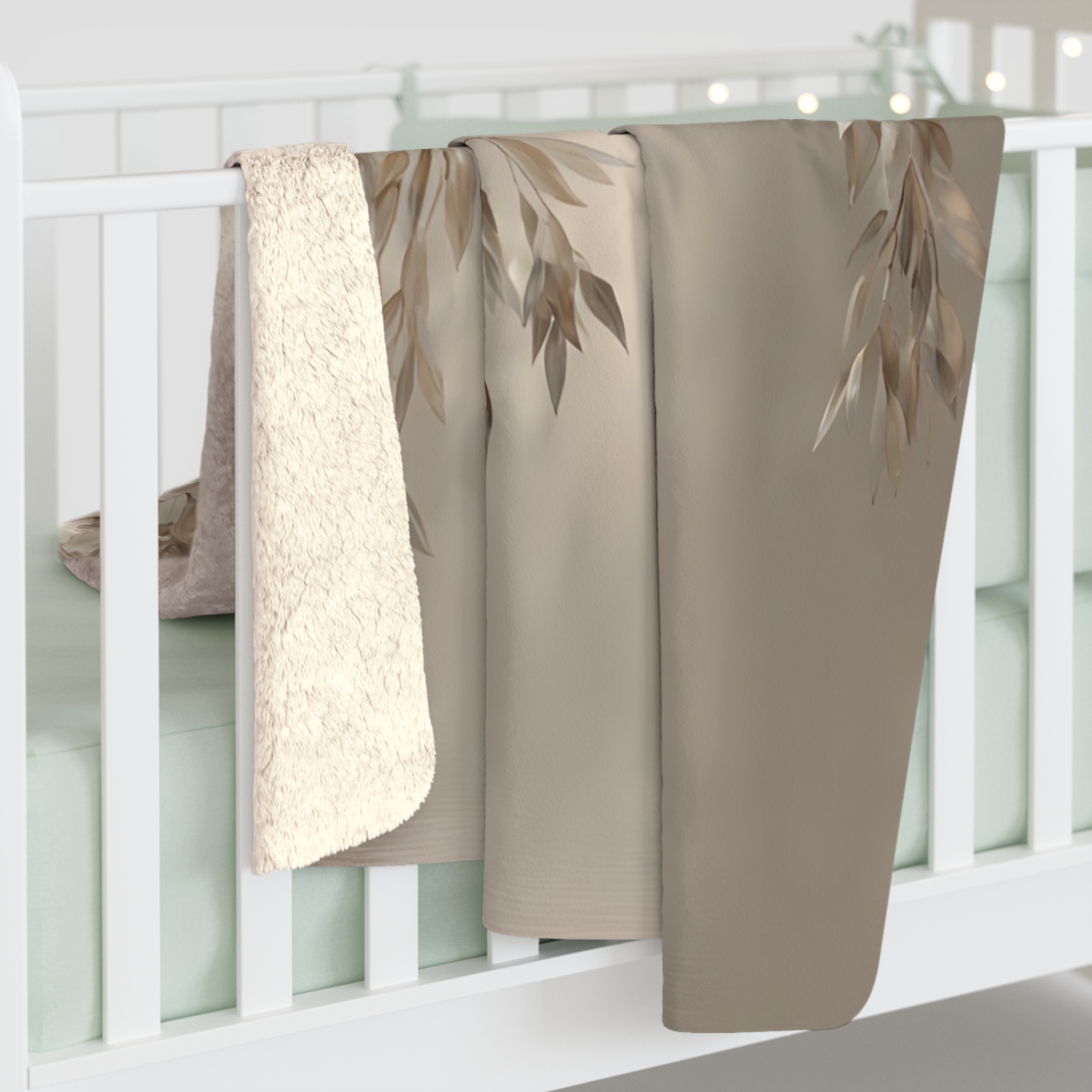 Weeping Willow Sherpa Blanket – Serene Cosmic Botanical Throw - Image 4