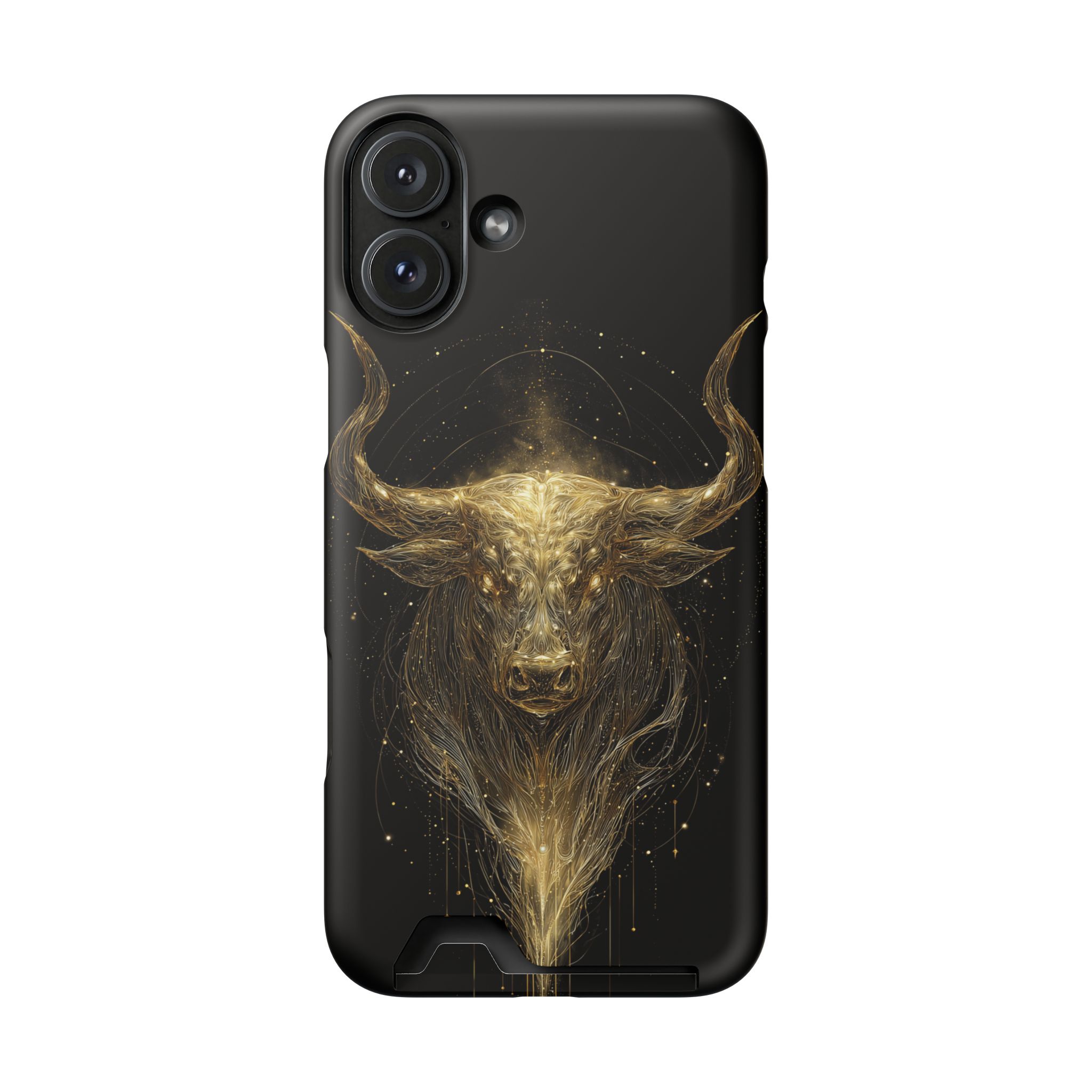 Taurus Zodiac Phone Case with Card Holder – Celestial Gold Bull - Image 110