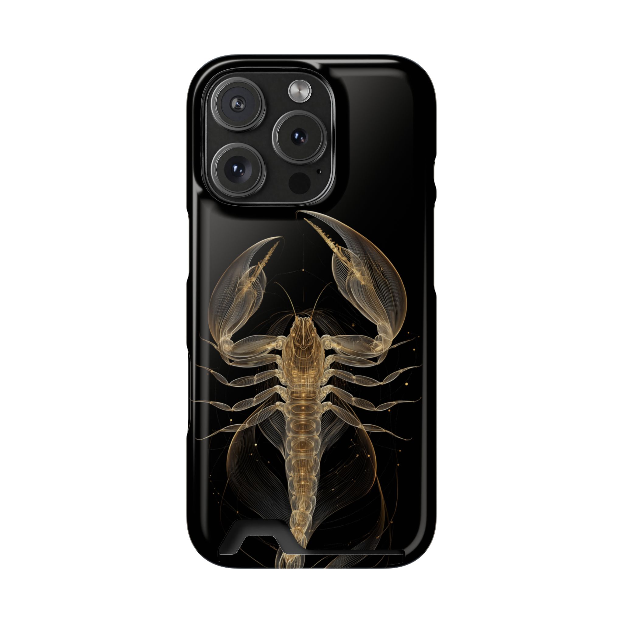 Scorpio Zodiac Phone Case with Card Holder – Celestial Gold Scorpion - Image 107