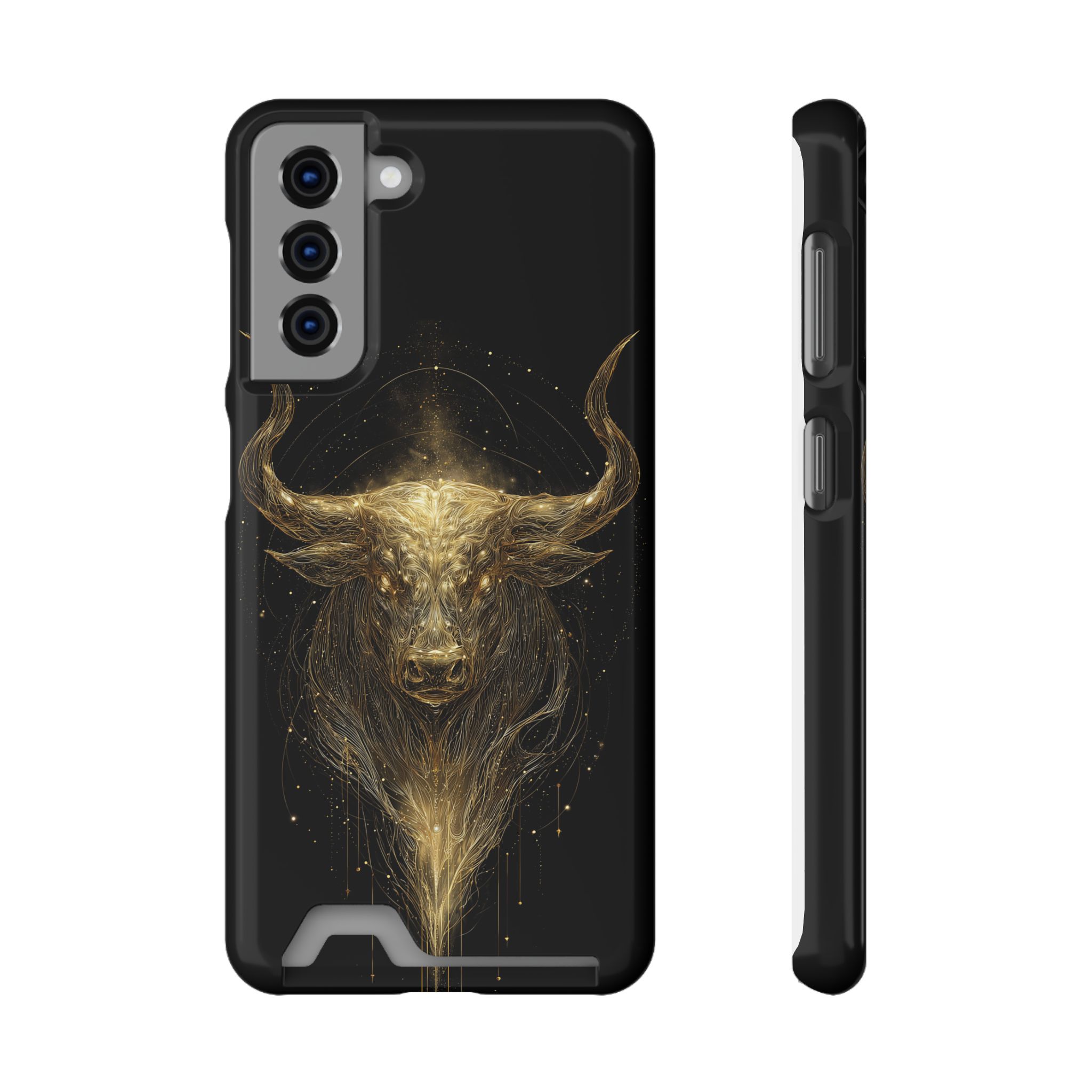 Taurus Zodiac Phone Case with Card Holder – Celestial Gold Bull - Image 57