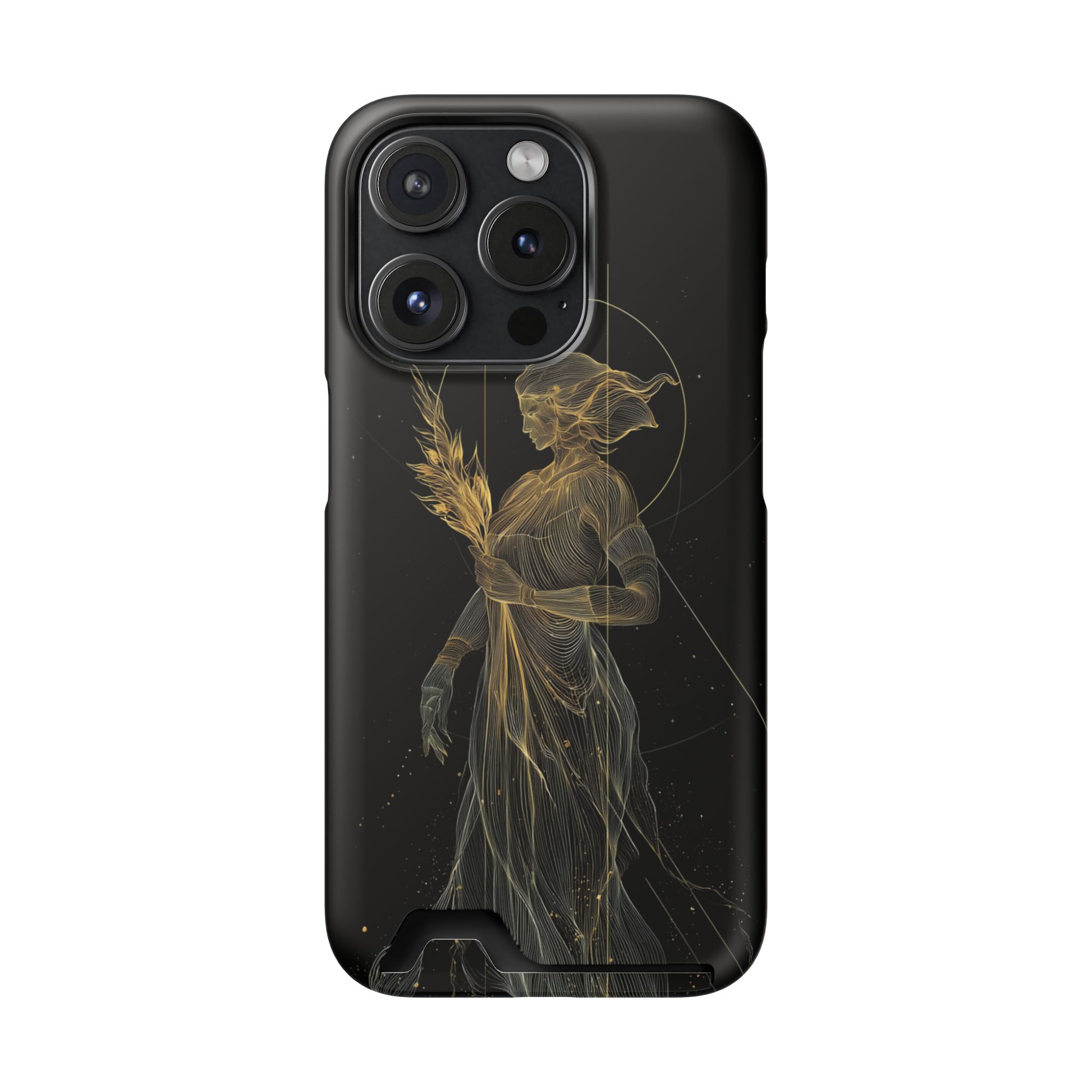 Virgo Zodiac Phone Case with Card Holder – Celestial Gold Maiden - Image 100