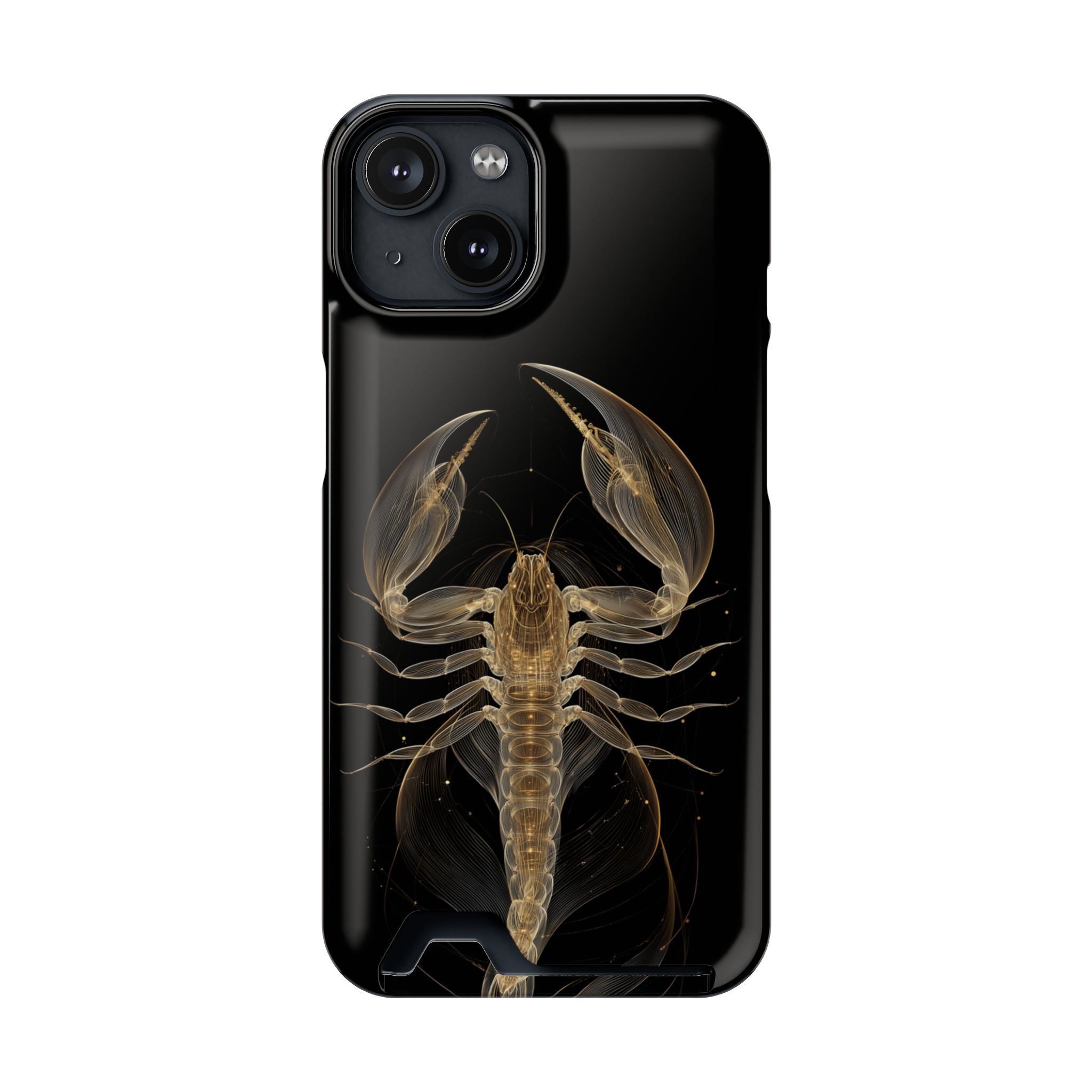 Scorpio Zodiac Phone Case with Card Holder – Celestial Gold Scorpion - Image 93