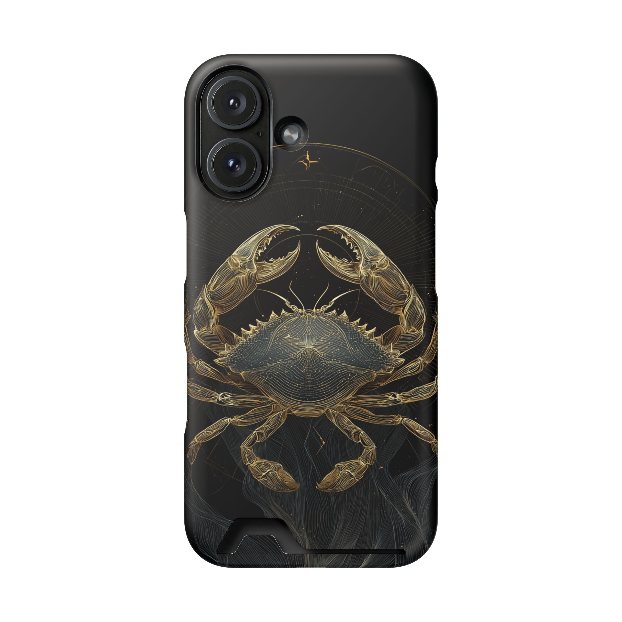 Cancer Zodiac Phone Case with Card Holder – Celestial Gold Crab - Image 106
