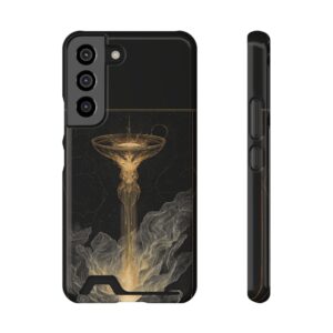 Aquarius Zodiac Phone Case with Card Holder – Celestial Gold Water Bearer