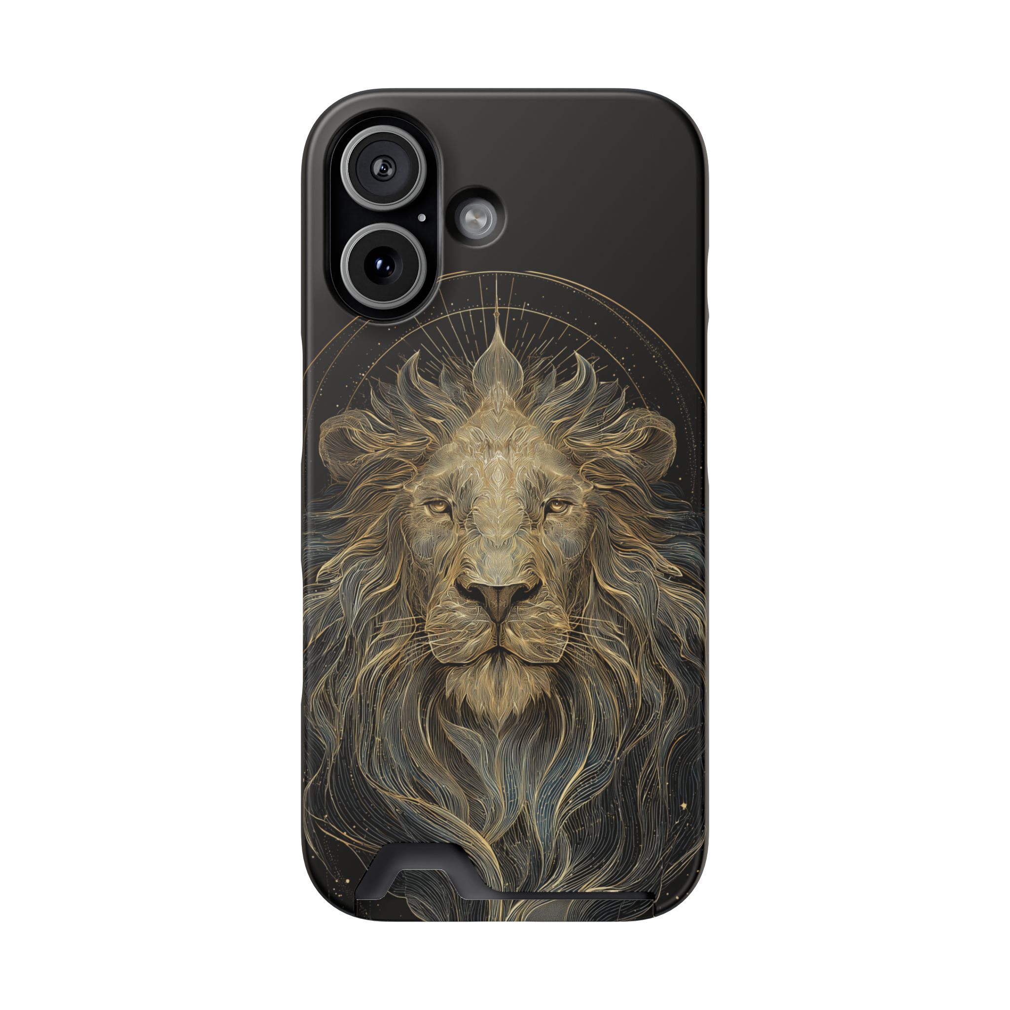 Leo Zodiac Phone Case with Card Holder – Celestial Gold Lion - Image 81