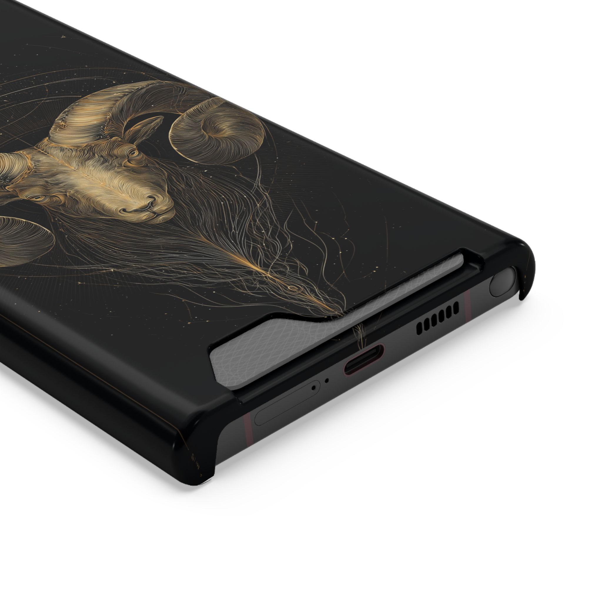 Aries Zodiac Phone Case with Card Holder – Celestial Gold Constellation - Image 18