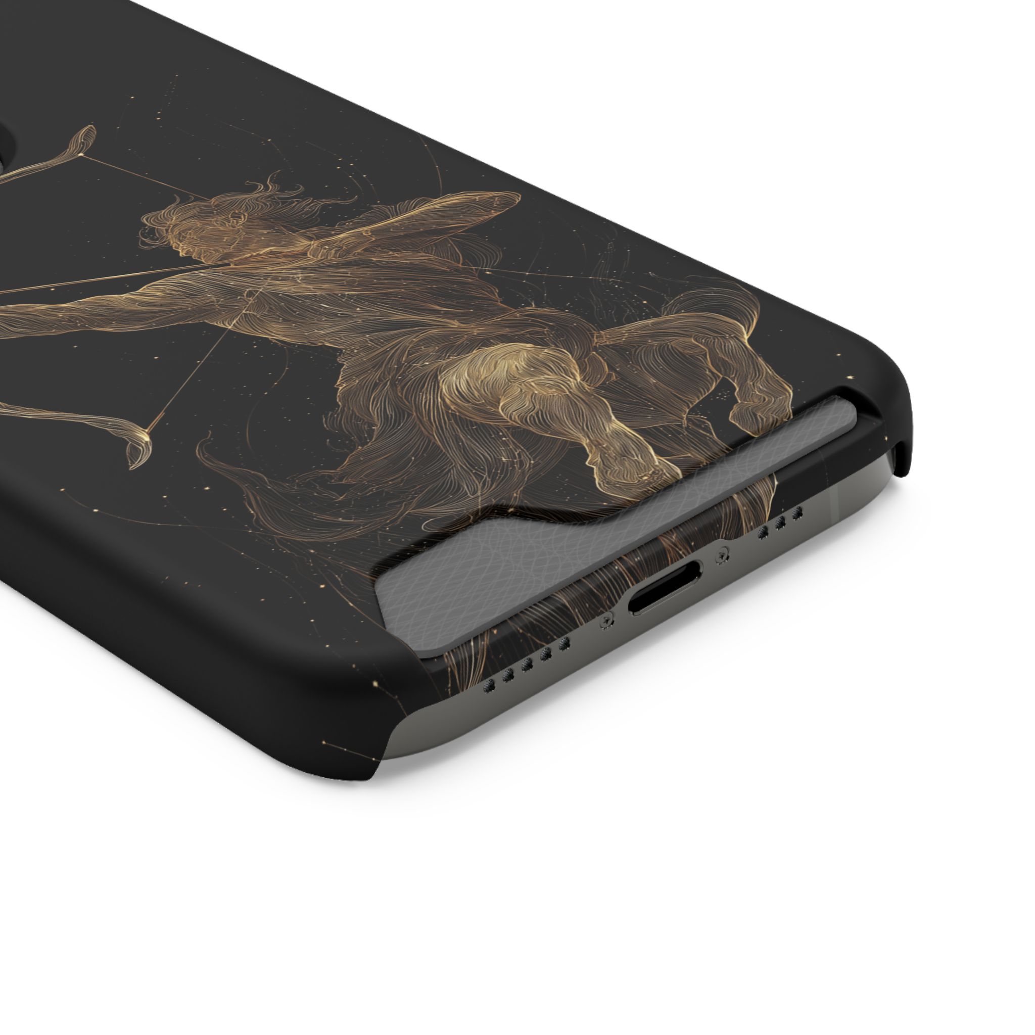 Sagittarius Zodiac Phone Case with Card Holder – Celestial Gold Archer - Image 46